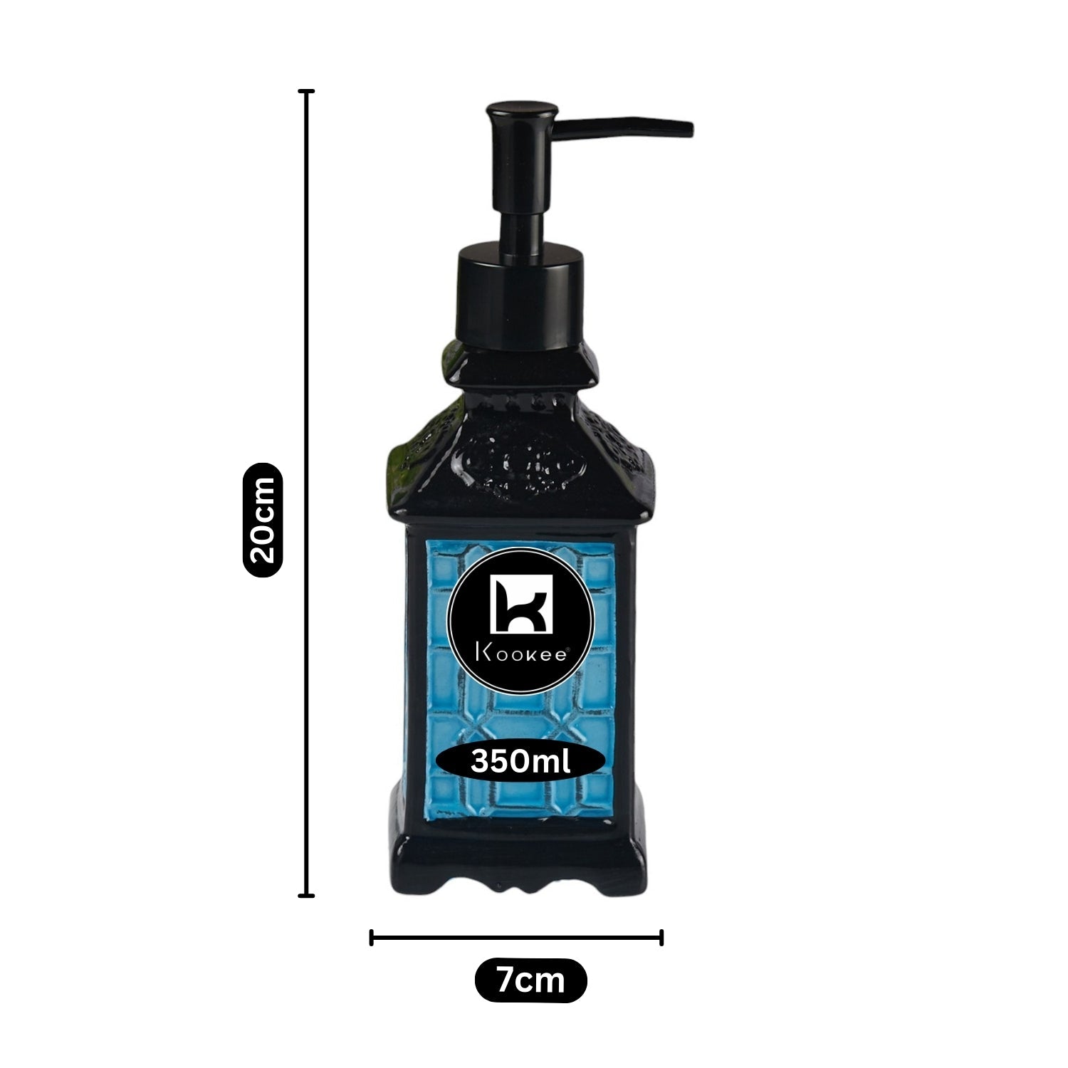 Ceramic Soap Dispenser for handwash for Bathroom, Blue (V-CSD-008-2)