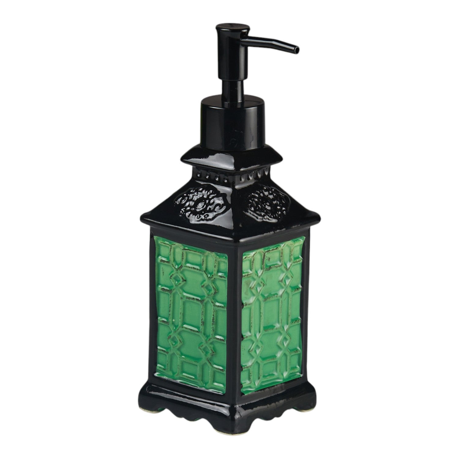 Ceramic Soap Dispenser for handwash for Bathroom, Green, (Set of 1) (11161)