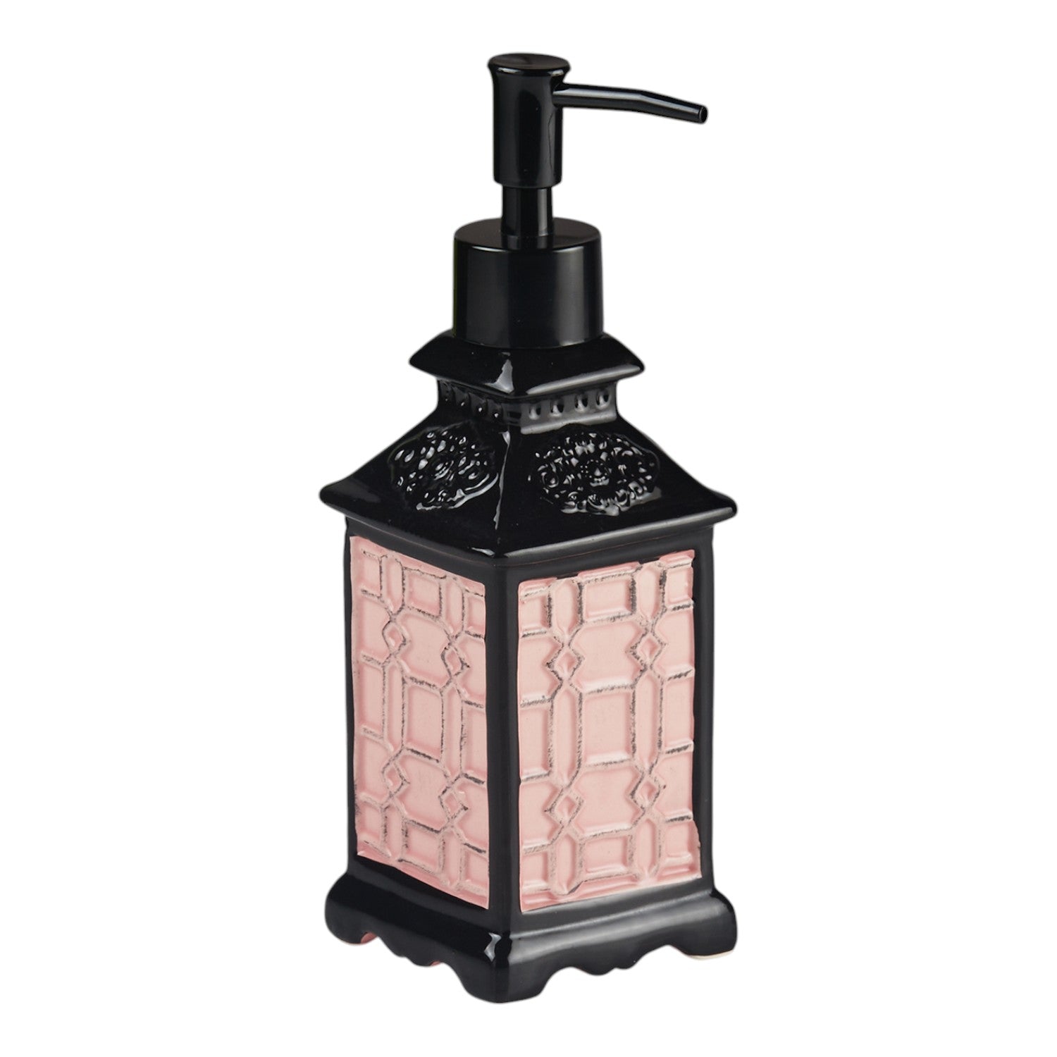 Ceramic Soap Dispenser for handwash for Bathroom, Pink, (Set of 1) (11162)