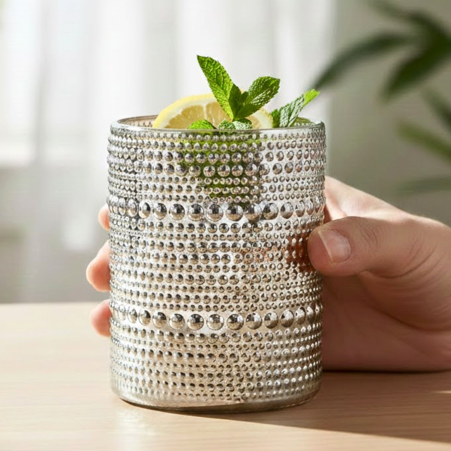 Jupiter Vintage Hobnail Old Fashioned Bubble Glasses (V-GLASS-005)