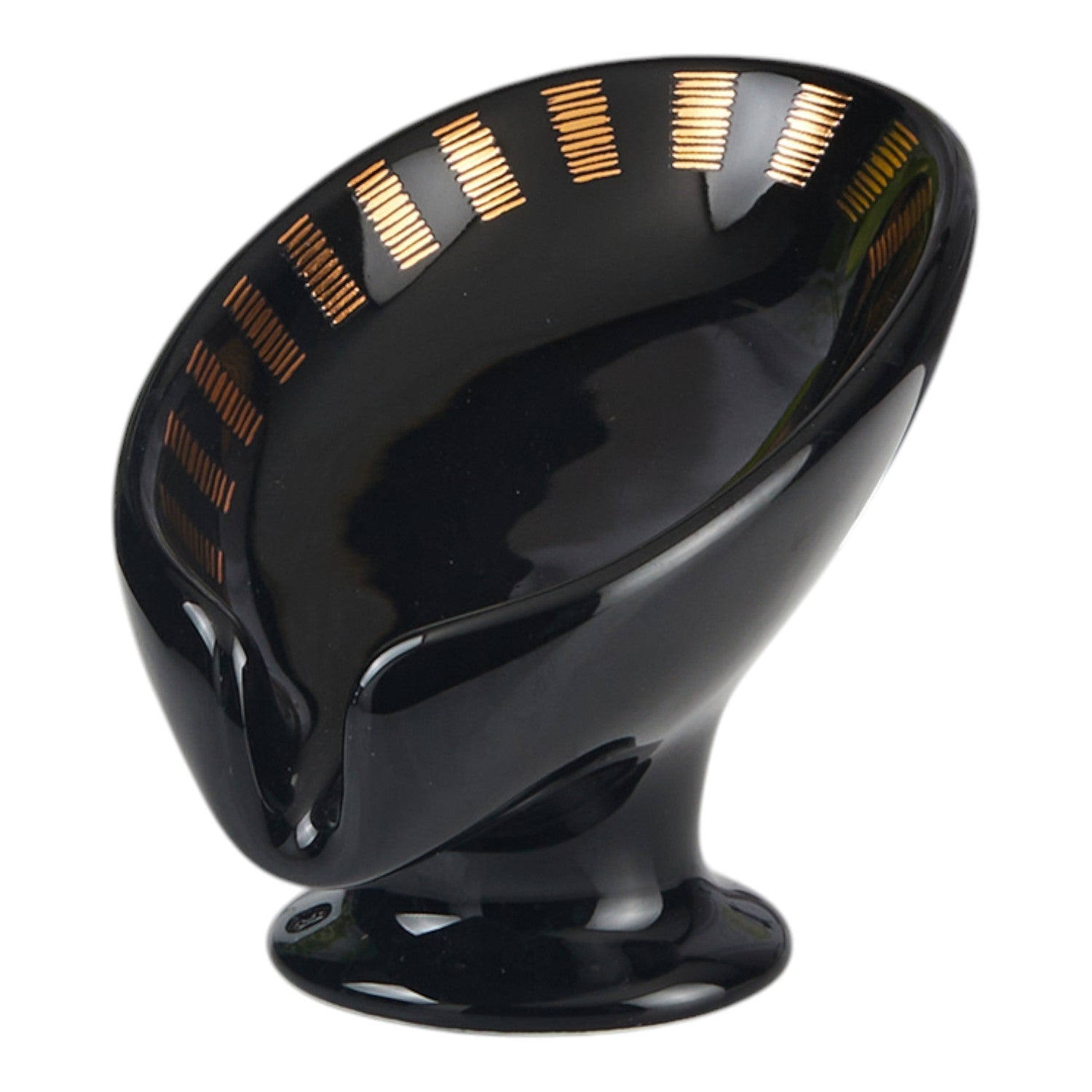 Ceramic Soap Holder Dish, Set of 1, Black (11166)