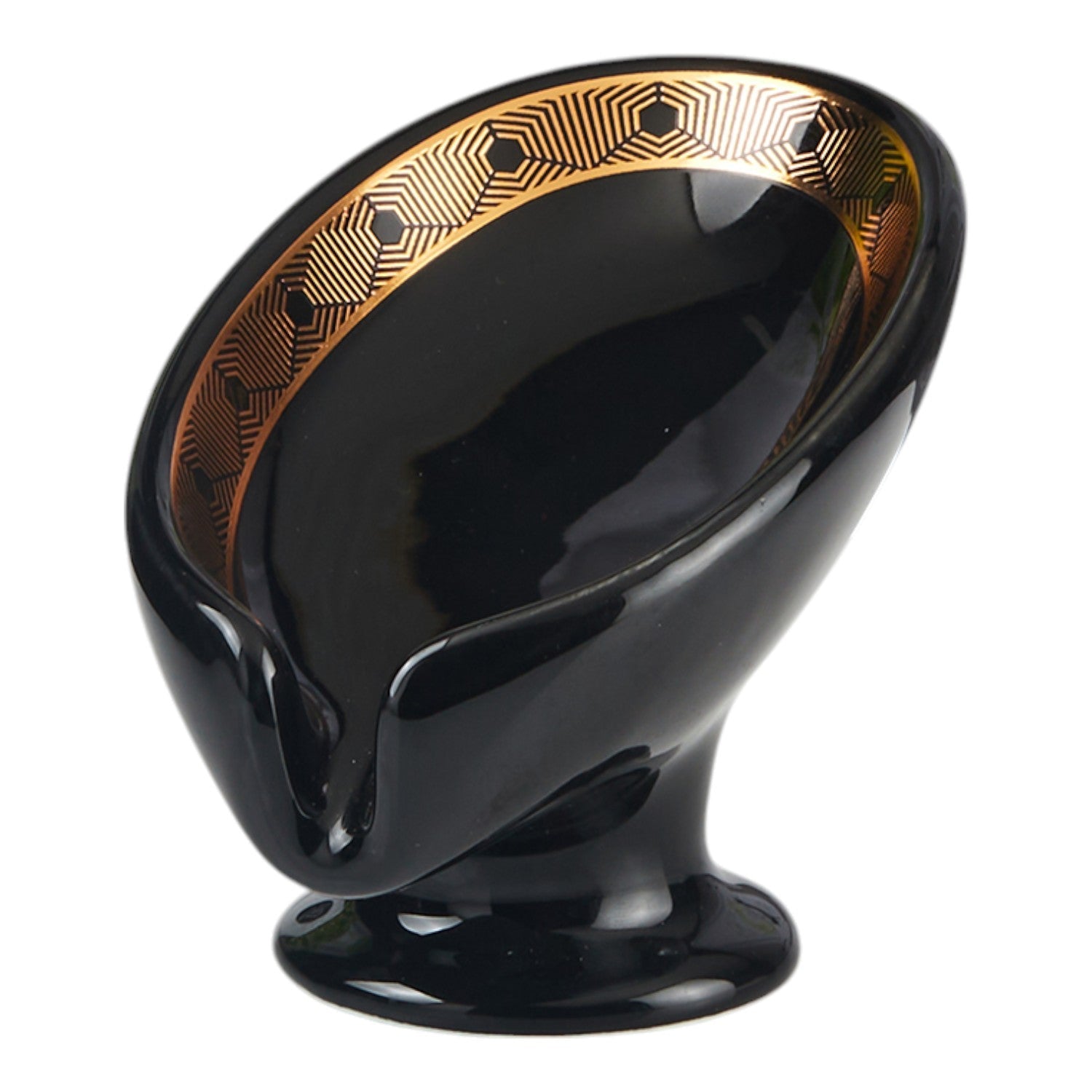 Ceramic Soap Holder Dish, Set of 1, Black (11167)