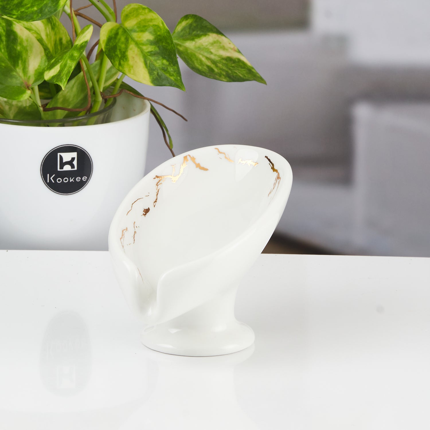 Ceramic Soap Holder Dish, Set of 1, White (11169)