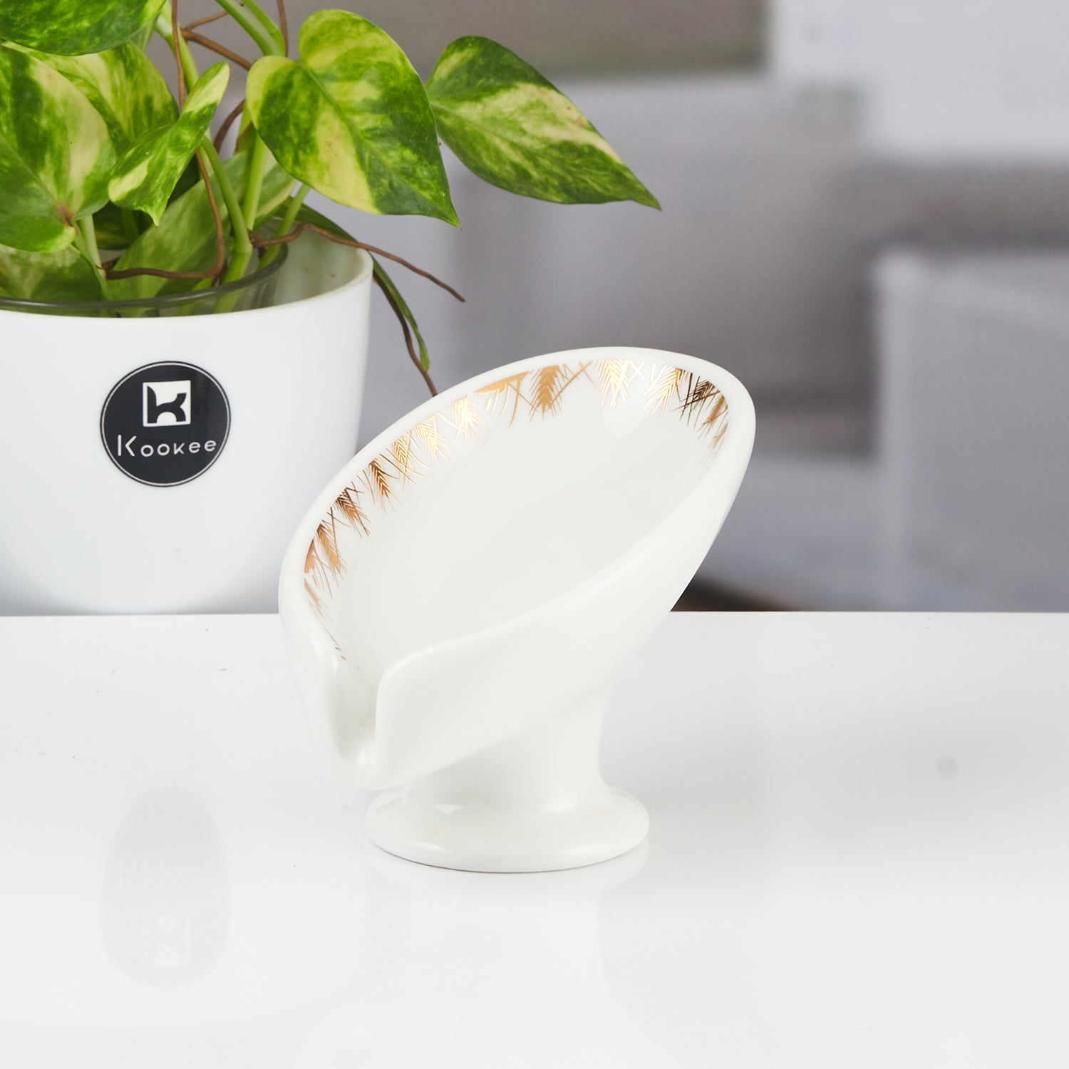 Ceramic Soap Holder Dish, Set of 1, White (11169)