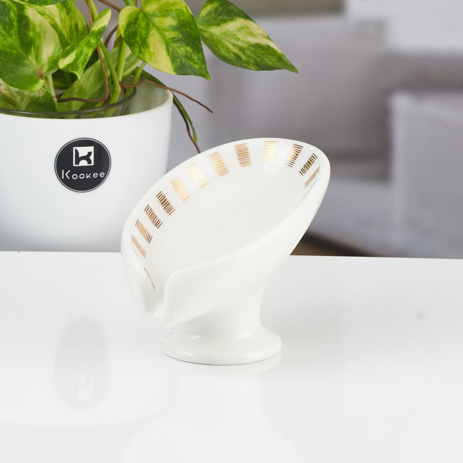 Ceramic Soap Holder Dish, Set of 1, White (11171)