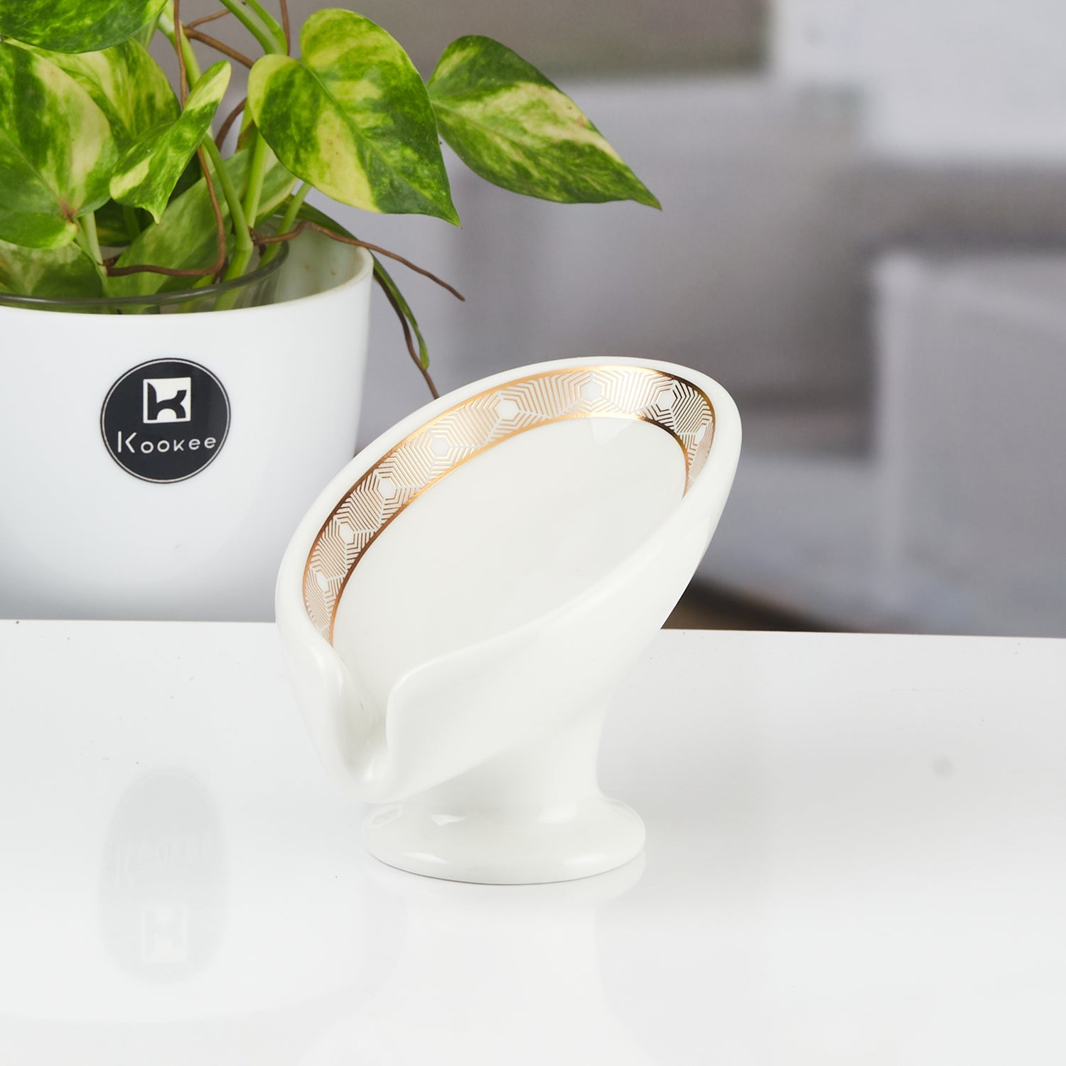 Ceramic Soap Holder Dish, Set of 1, White (11169)