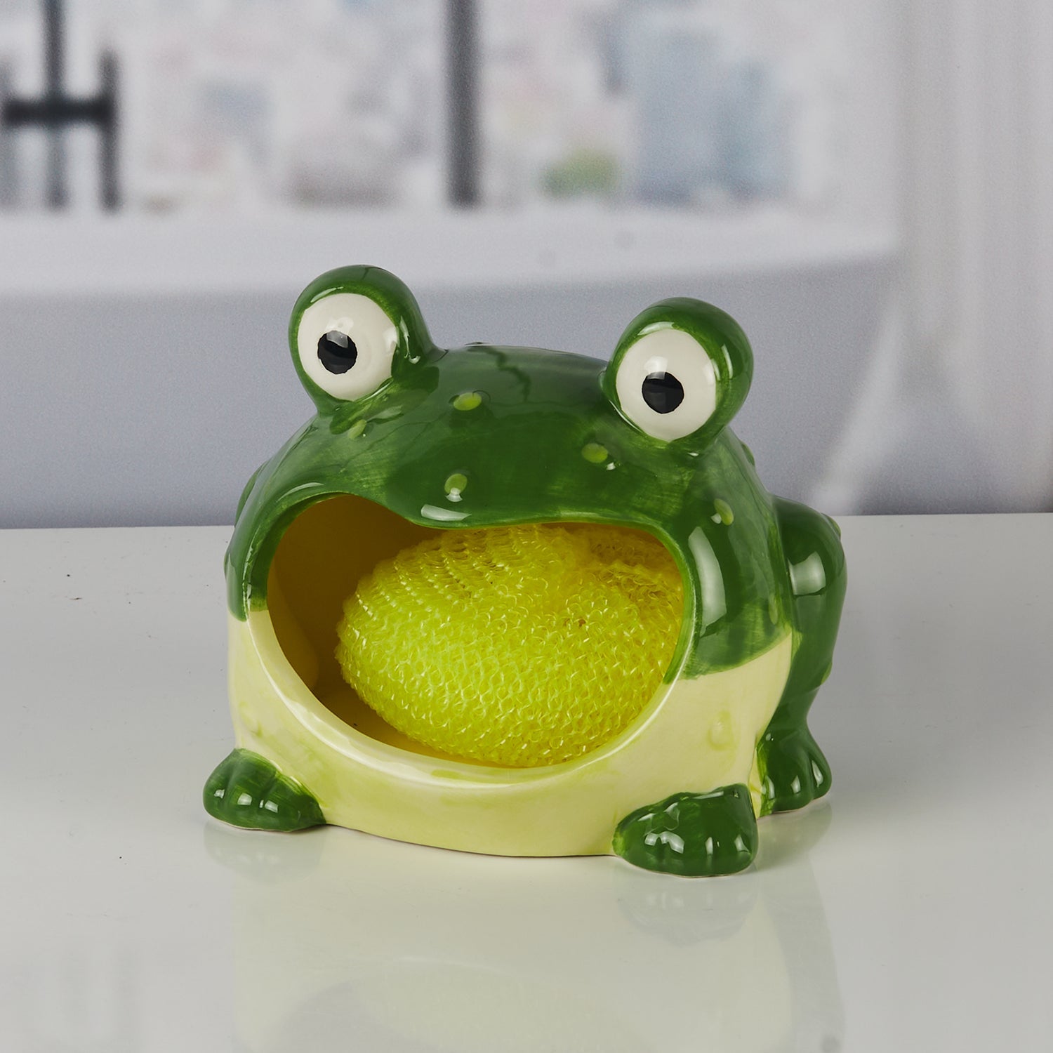 Ceramic Soap Holder Dish, Set of 1 Bathroom Accessories for Home, Yellow (11187)