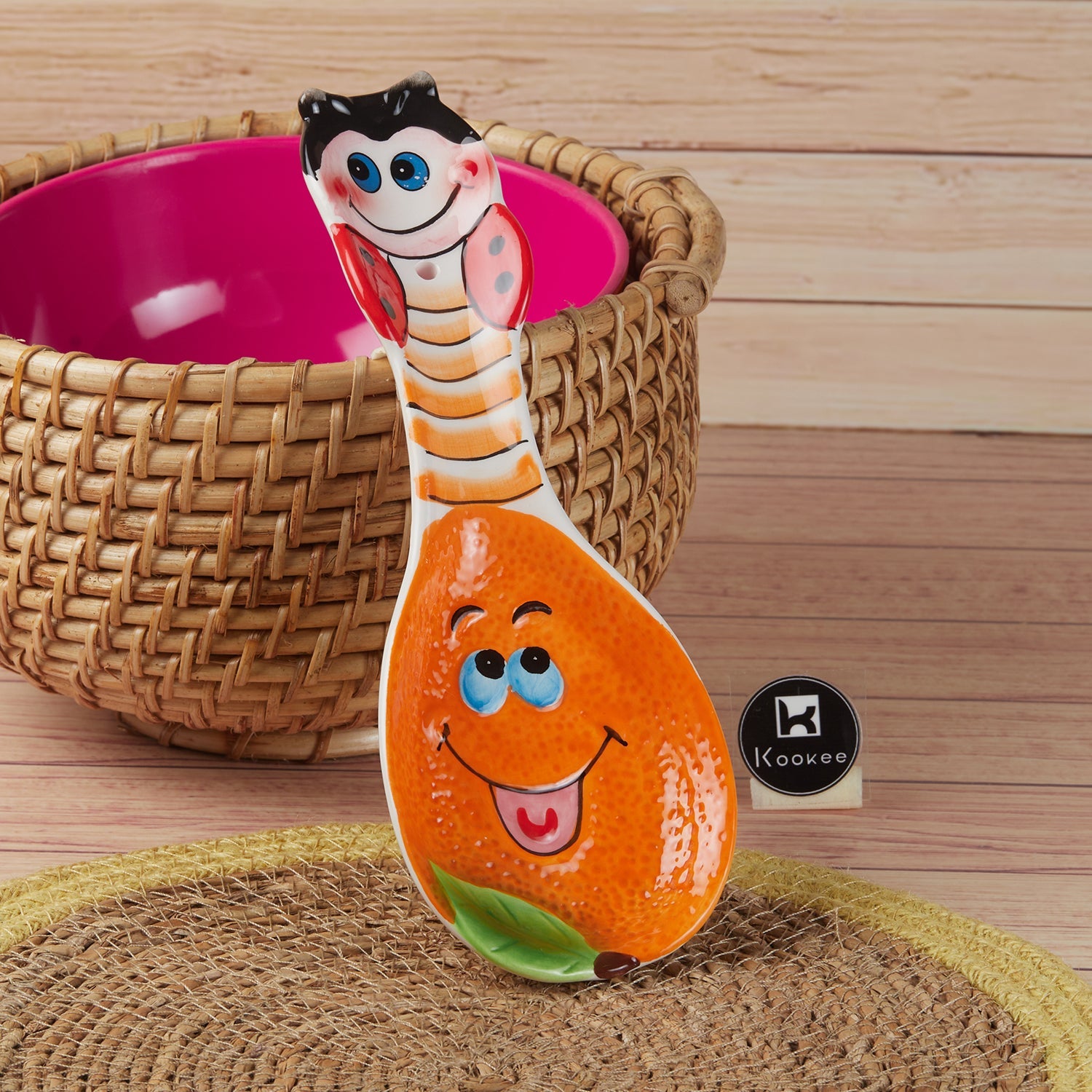 Ceramic Serving Spoon with Cartoon Design, Set of 1 (11174)