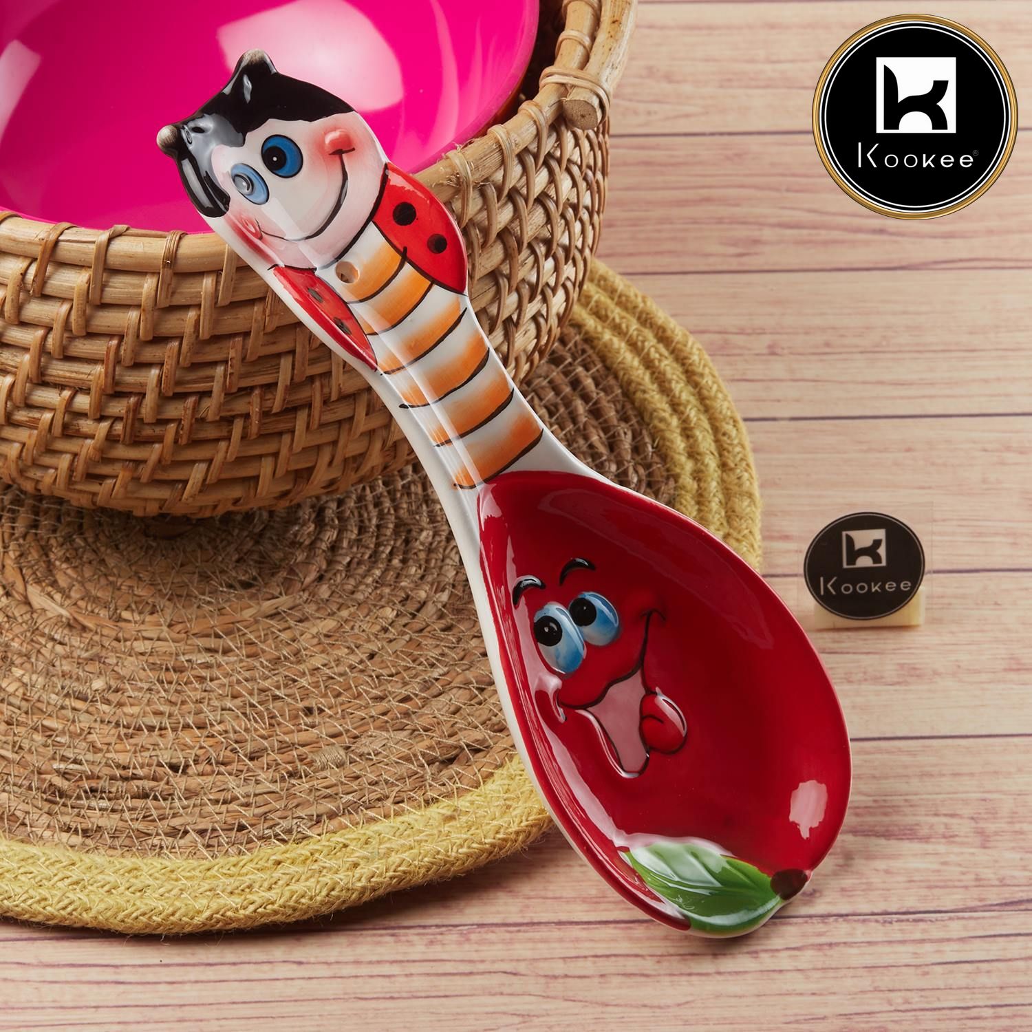 Kookee Serving Spoons, Red, ART11176