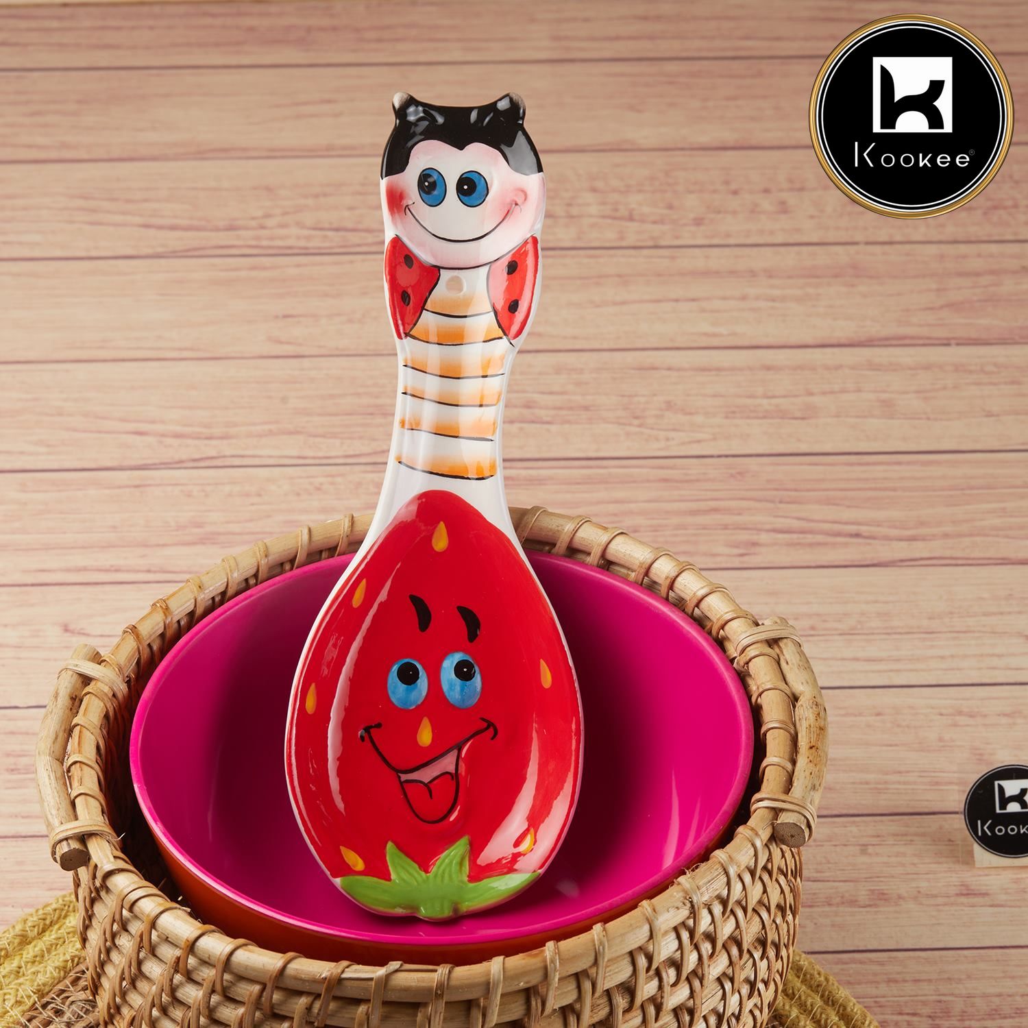 Kookee Serving Spoons, Red, ART11177