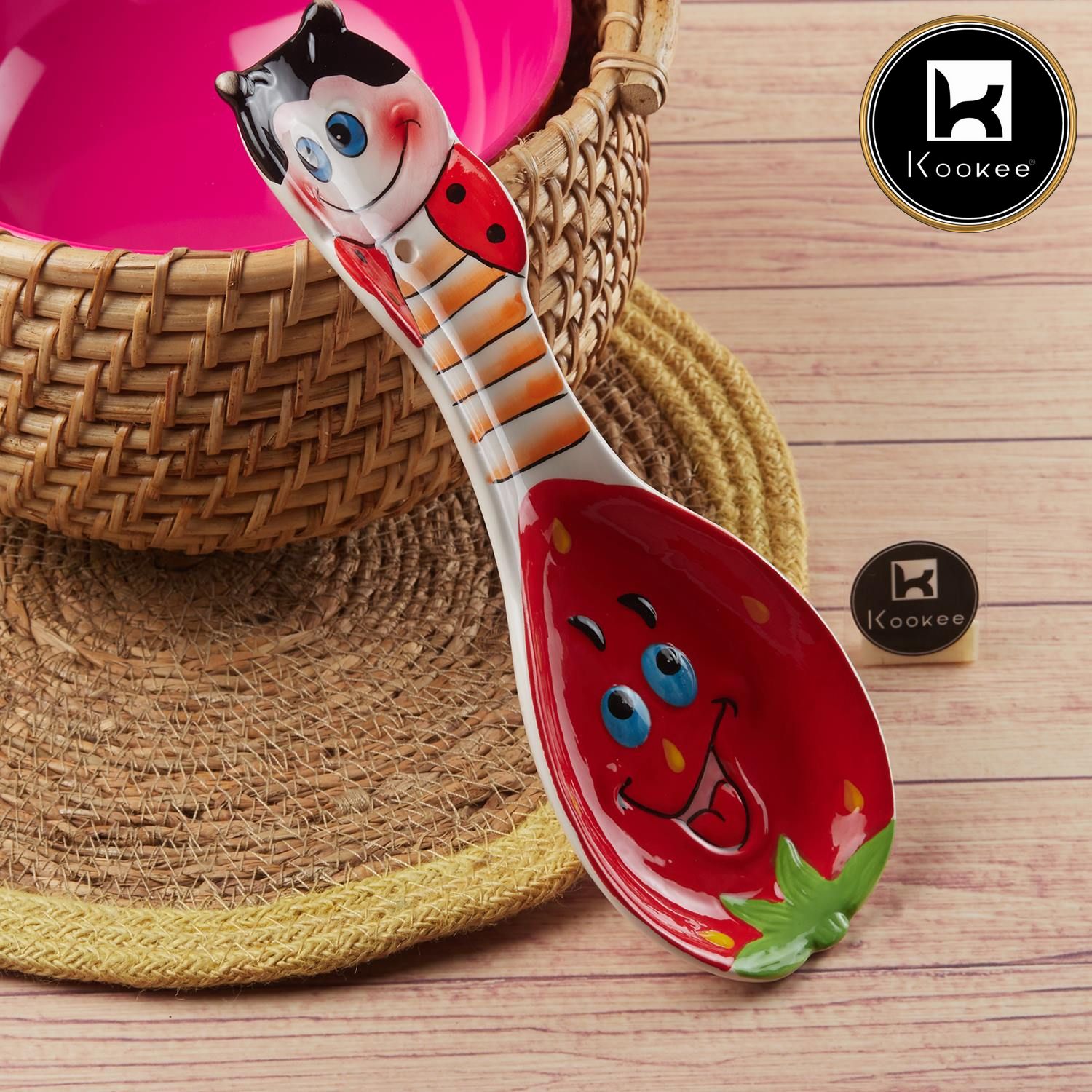 Kookee Serving Spoons, Red, ART11177
