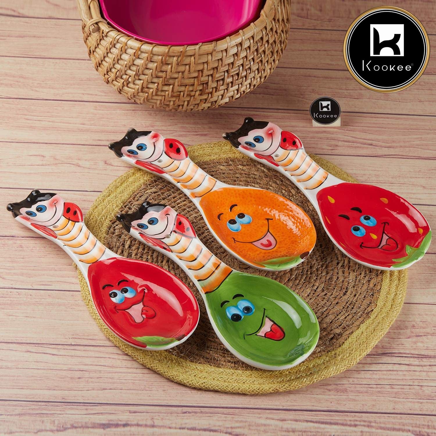 Kookee Serving Spoons, Red, ART11177