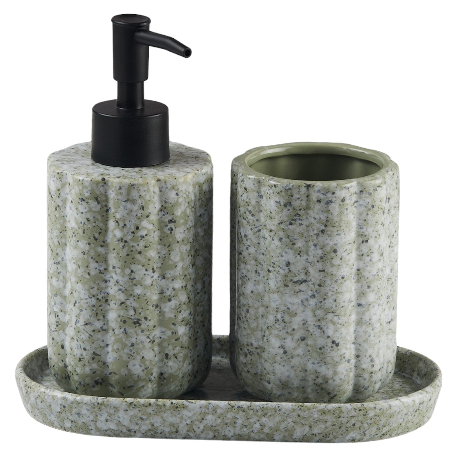 Kookee Ceramic Bathroom Sets, Green, ART11185