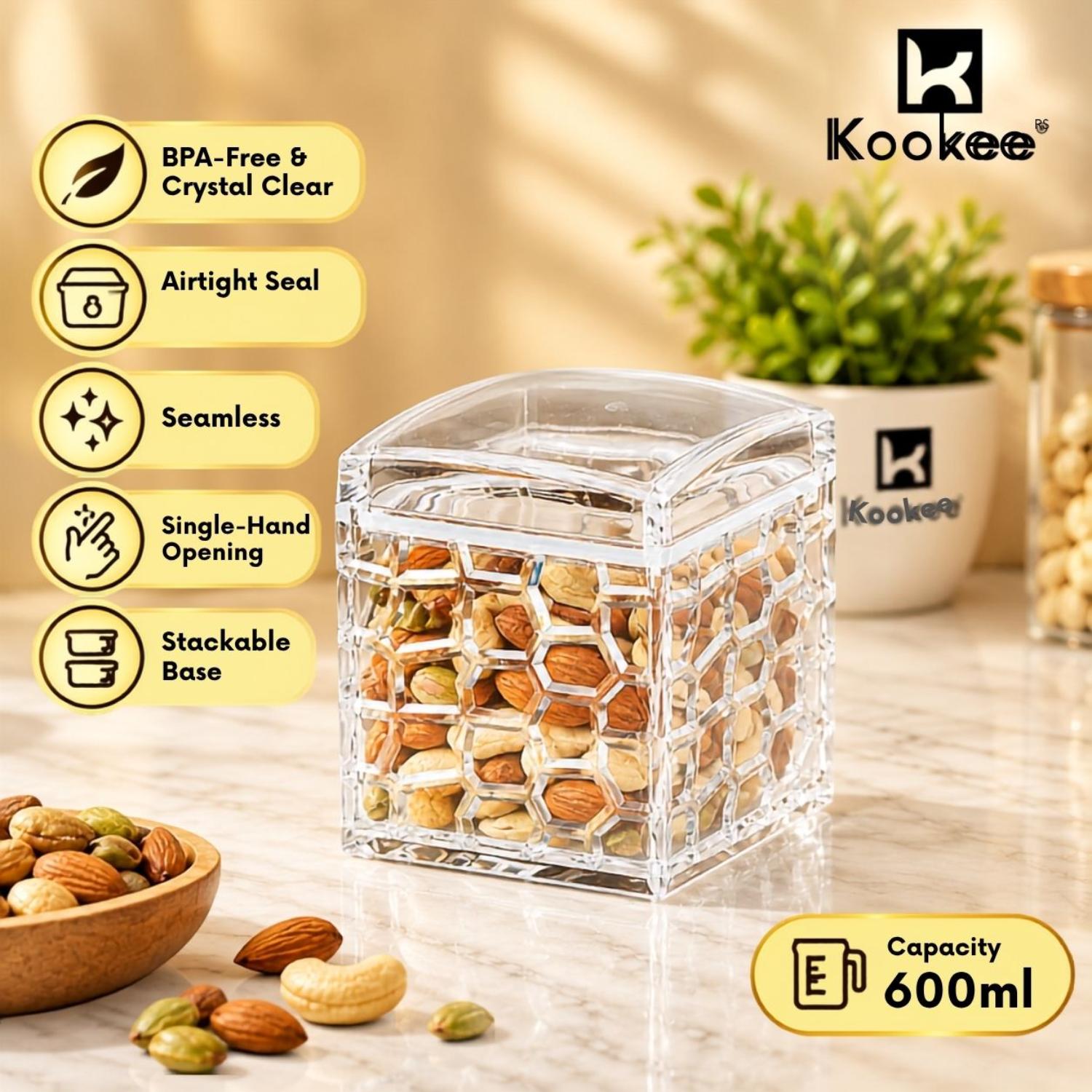 Kookee Canister Jars (Acrylic), Transparent, ART11190