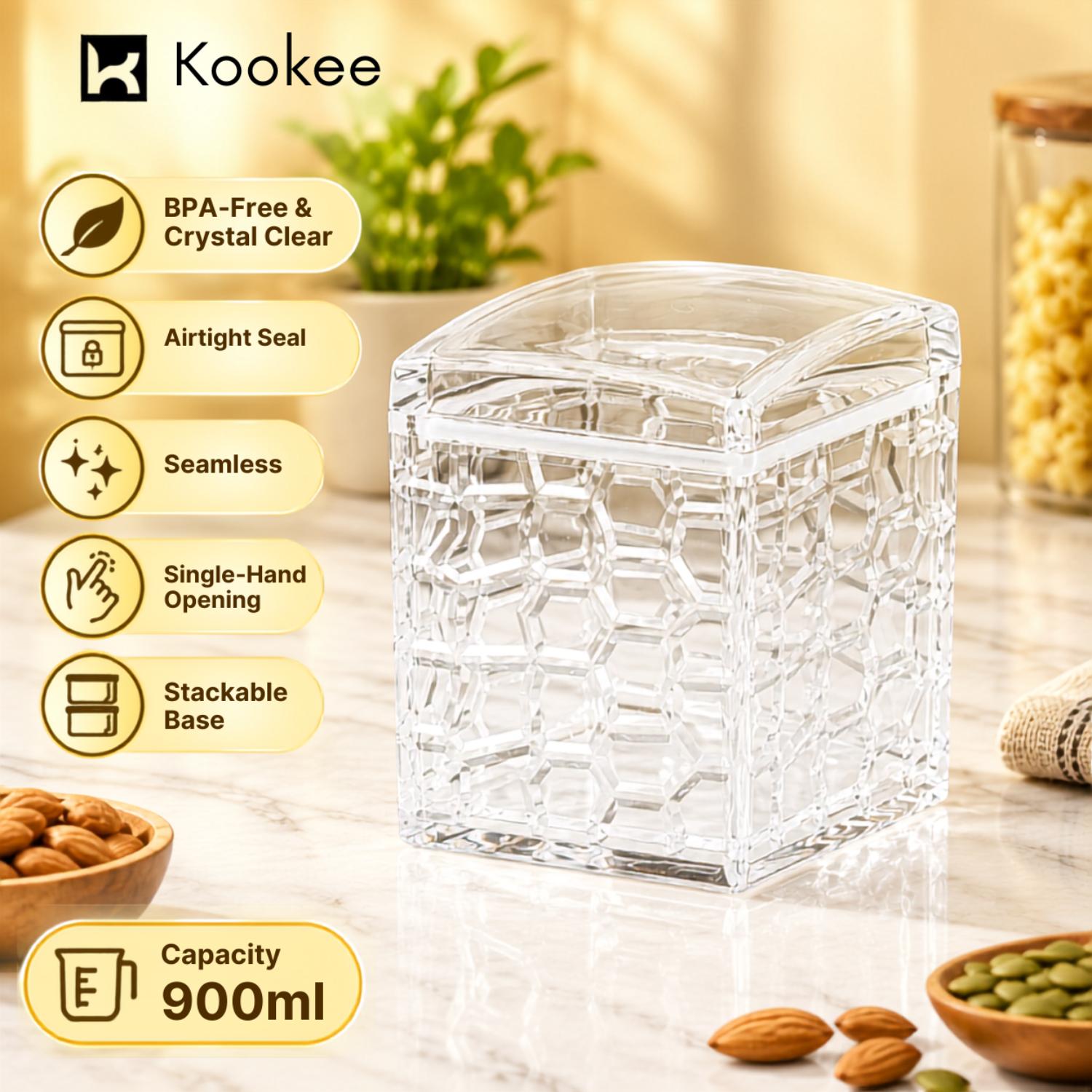 Kookee Canister Jars (Acrylic), Transparent, ART11191