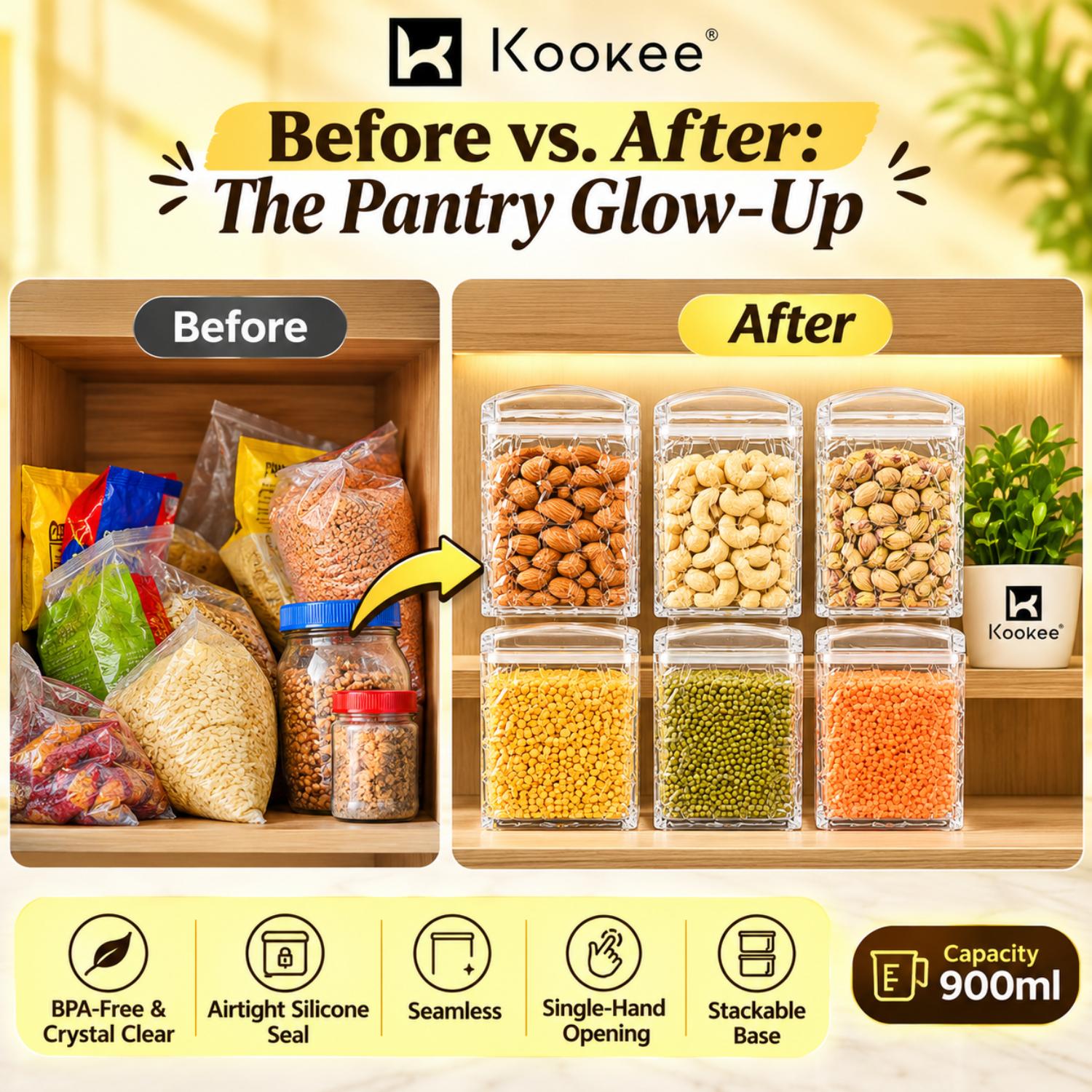 Kookee Canister Jars (Acrylic), Transparent, ART11191