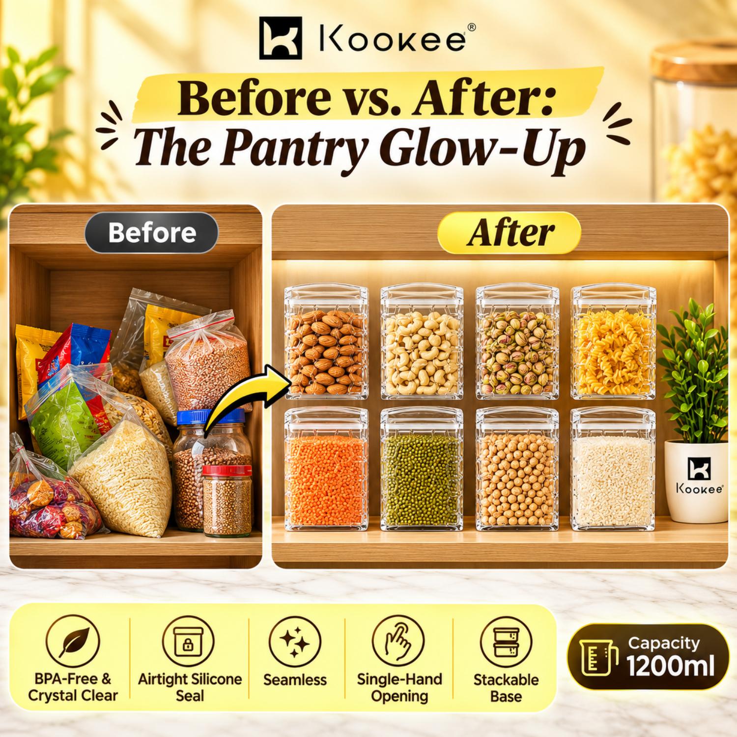 Kookee Canister Jars (Acrylic), Transparent, ART11192