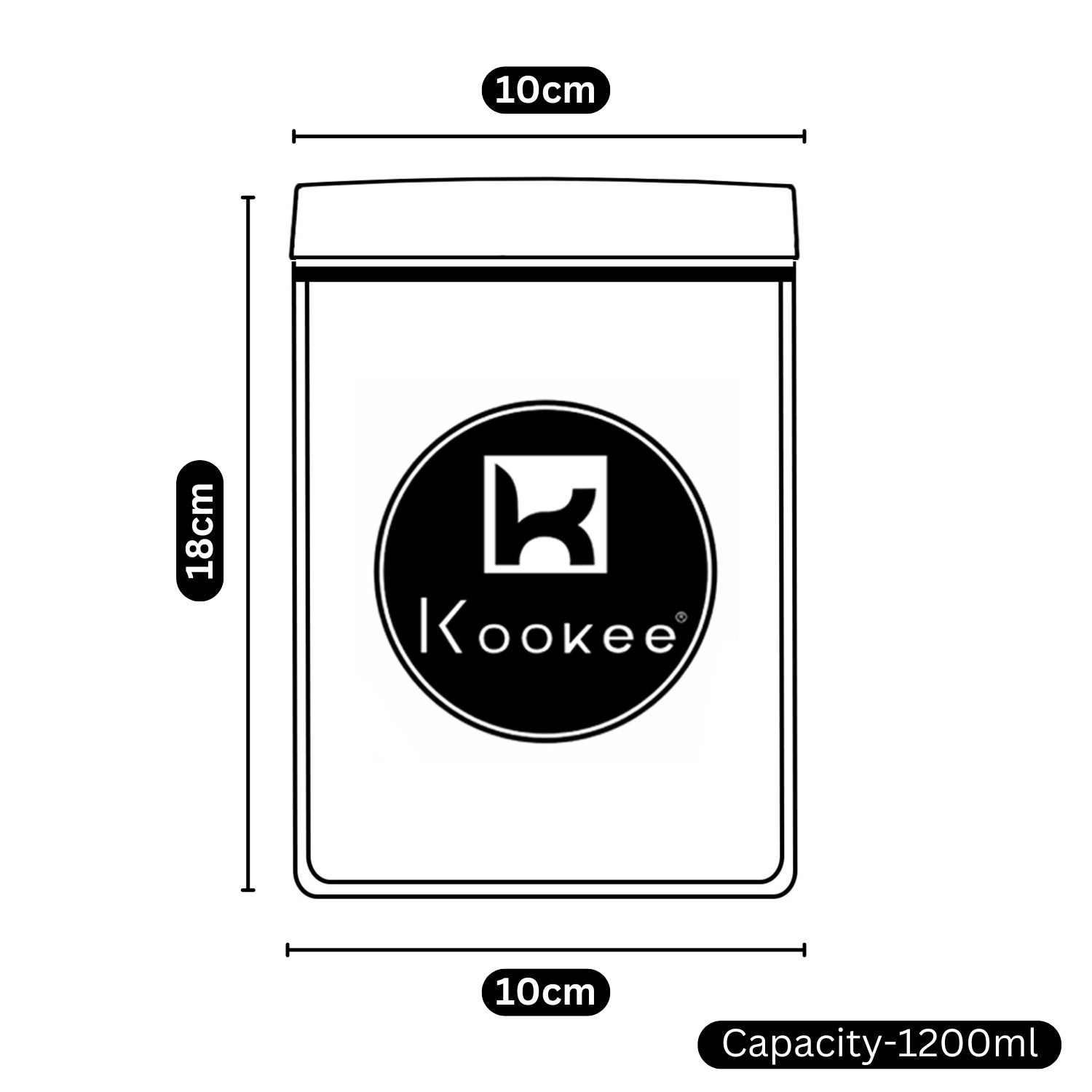 Kookee Canister Jars (Acrylic), Gold, ART11195