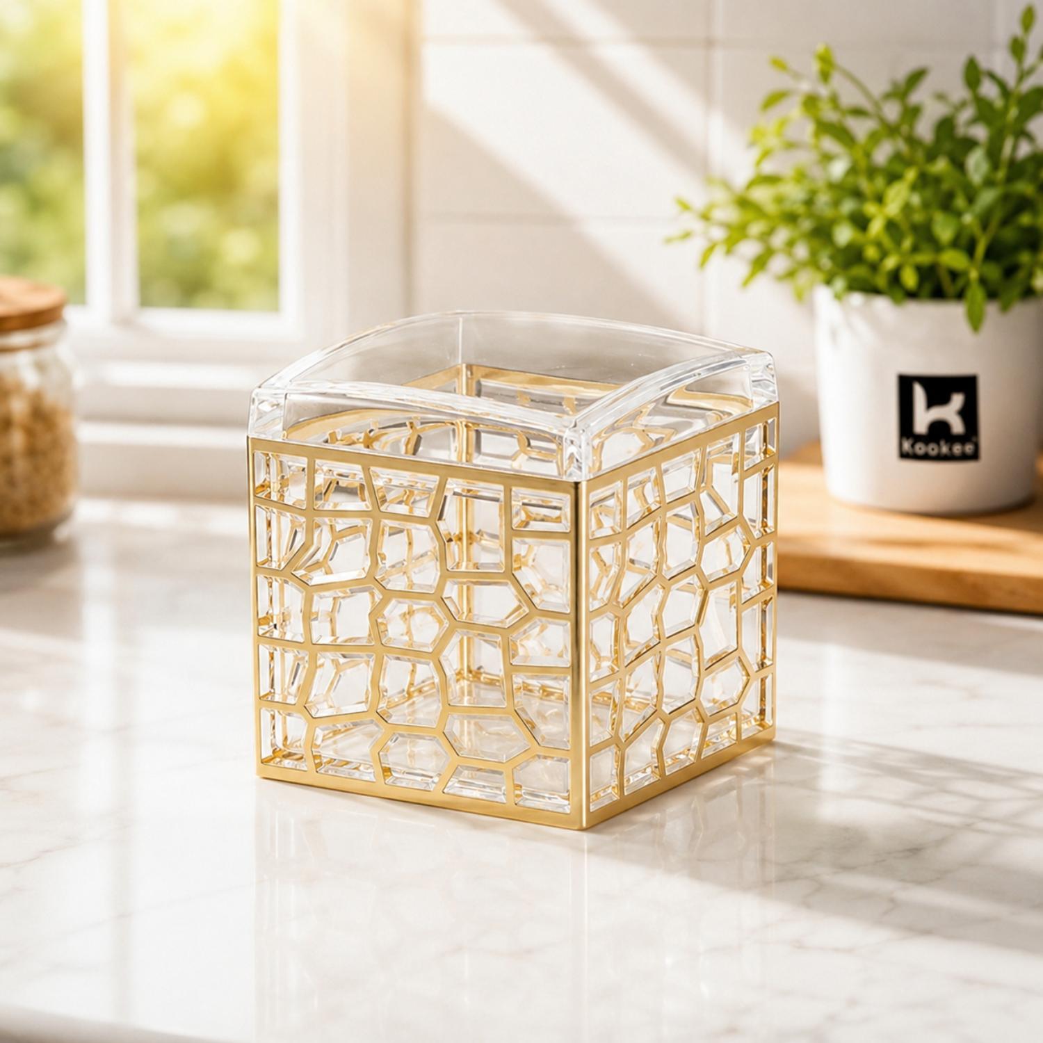 Kookee Canister Jars (Acrylic), Gold, ART11193