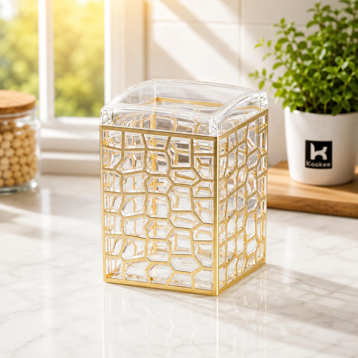 Kookee Canister Jars (Acrylic), Gold, ART11194