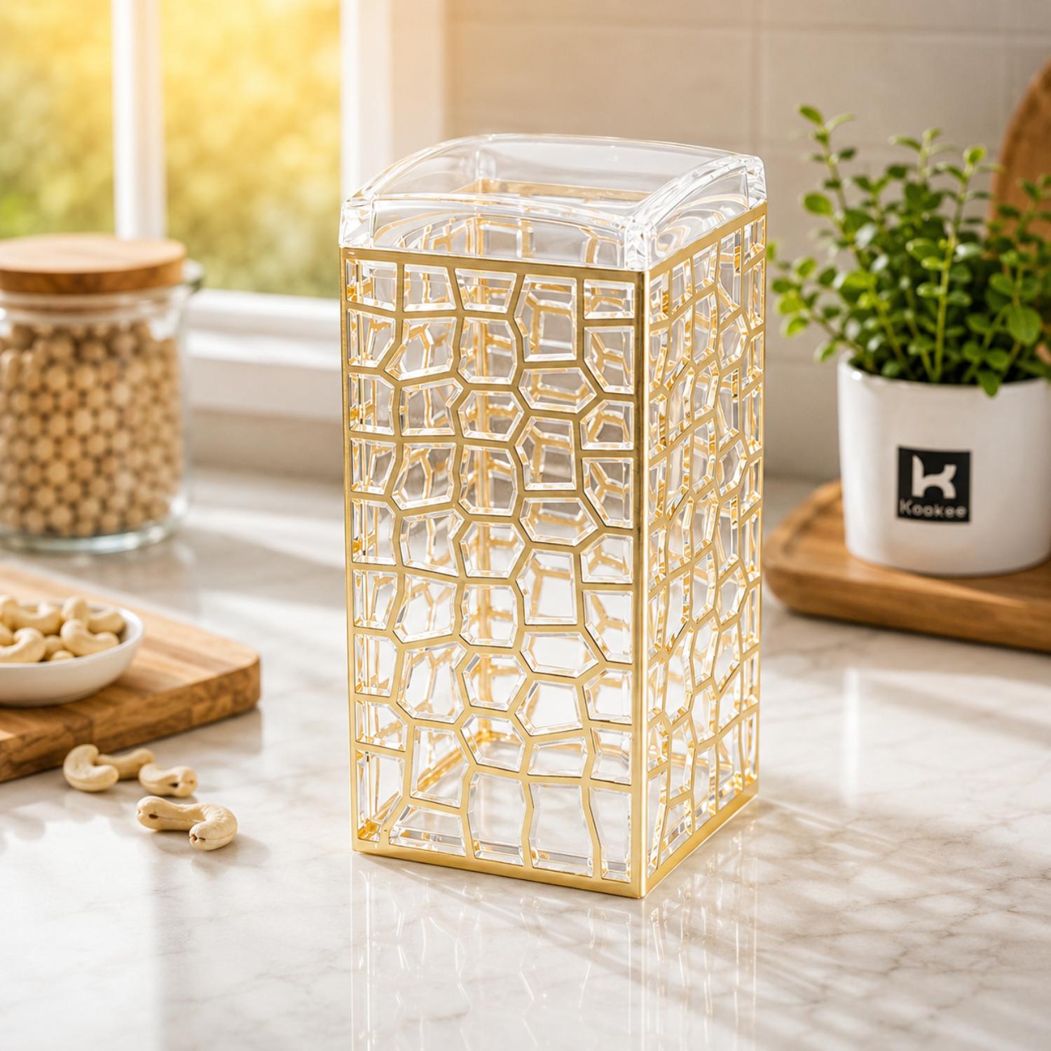 Kookee Canister Jars (Acrylic), Gold, ART11195