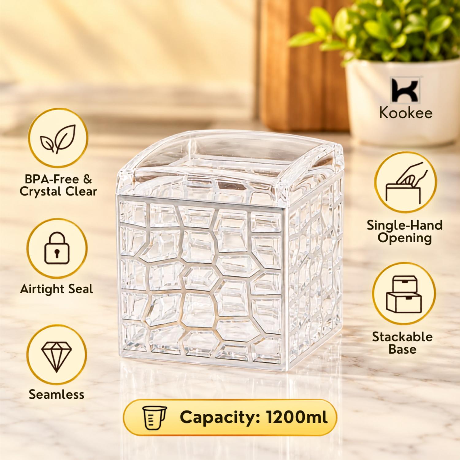 Kookee Canister Jars (Acrylic), Silver, ART11198