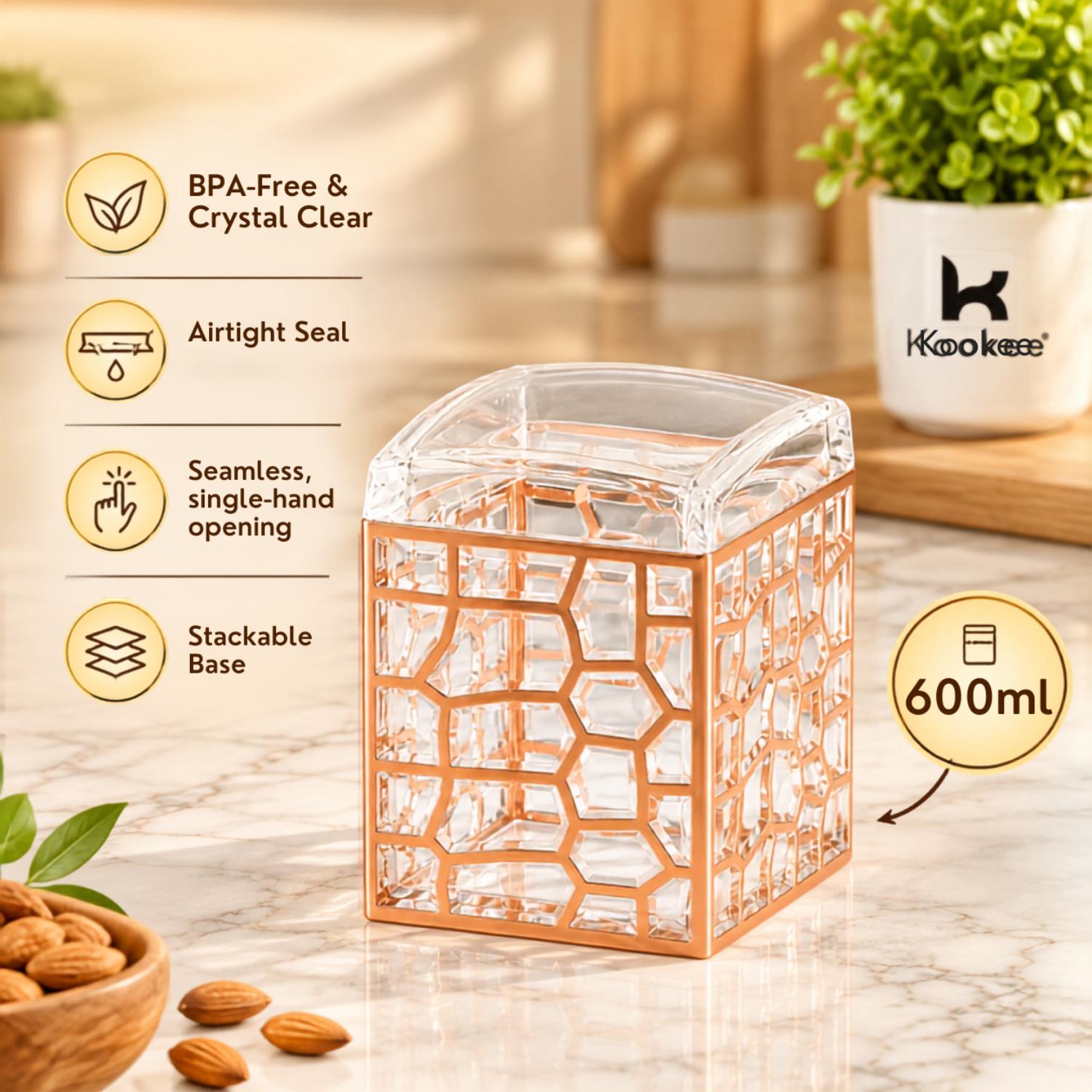 Kookee Canister Jars (Acrylic), Rose Gold, ART11199