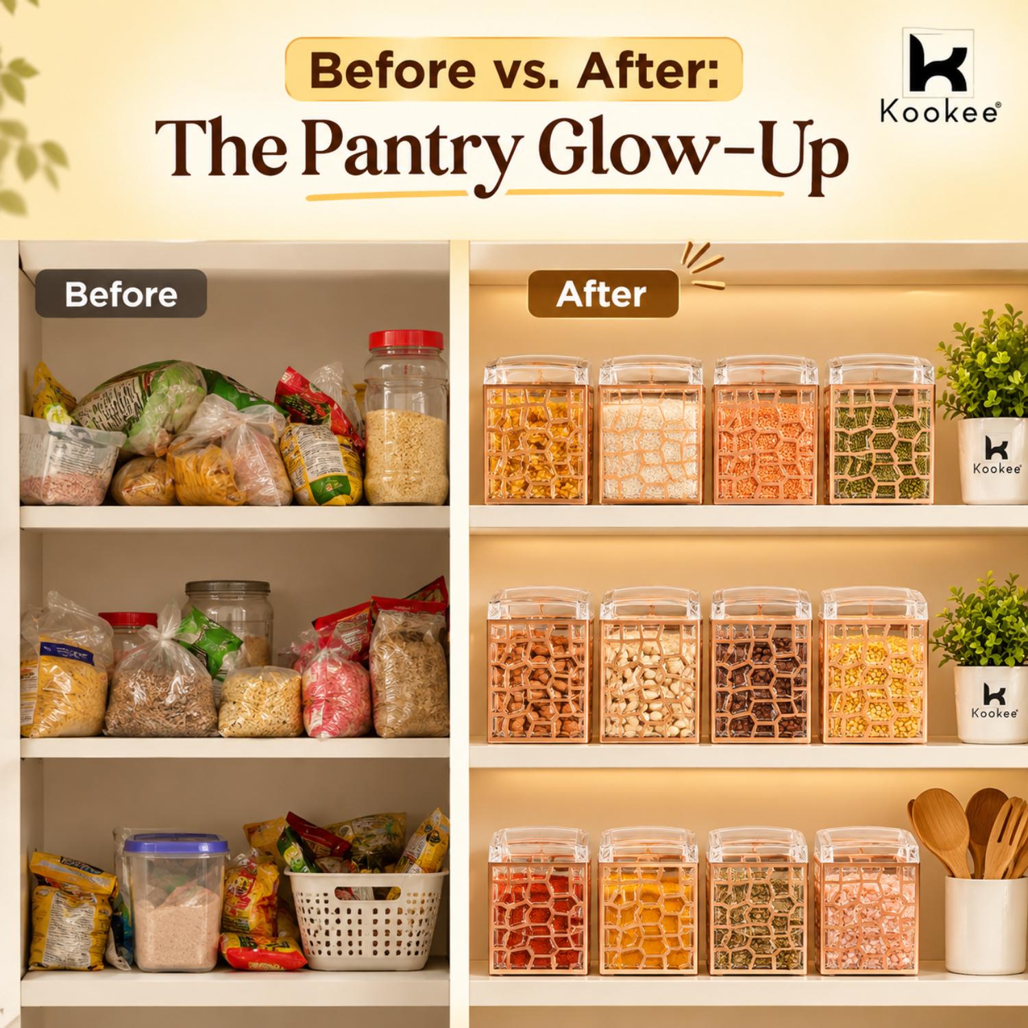 Kookee Canister Jars (Acrylic), Rose Gold, ART11199