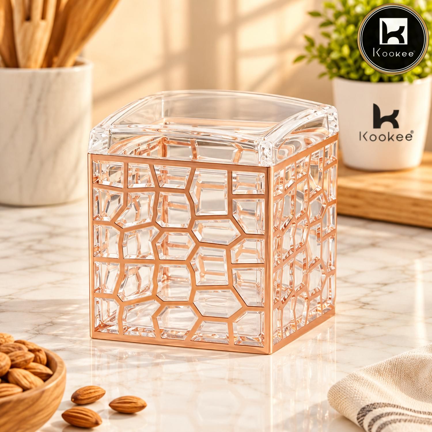 Kookee Canister Jars (Acrylic), Rose Gold, ART11200