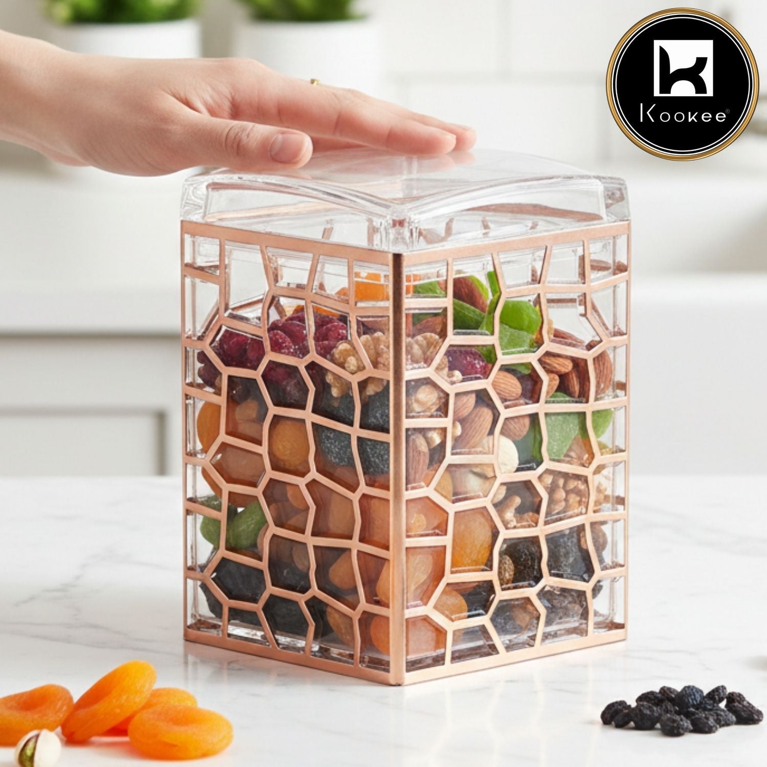Kookee Canister Jars (Acrylic), Rose Gold, ART11200