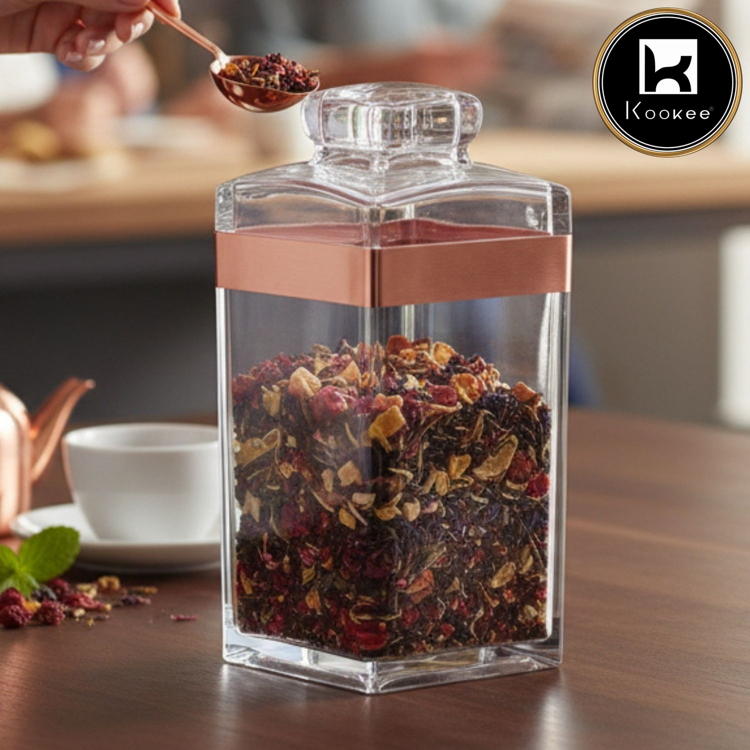 Kookee Canister Jars (Acrylic), Rose Gold, ART11207