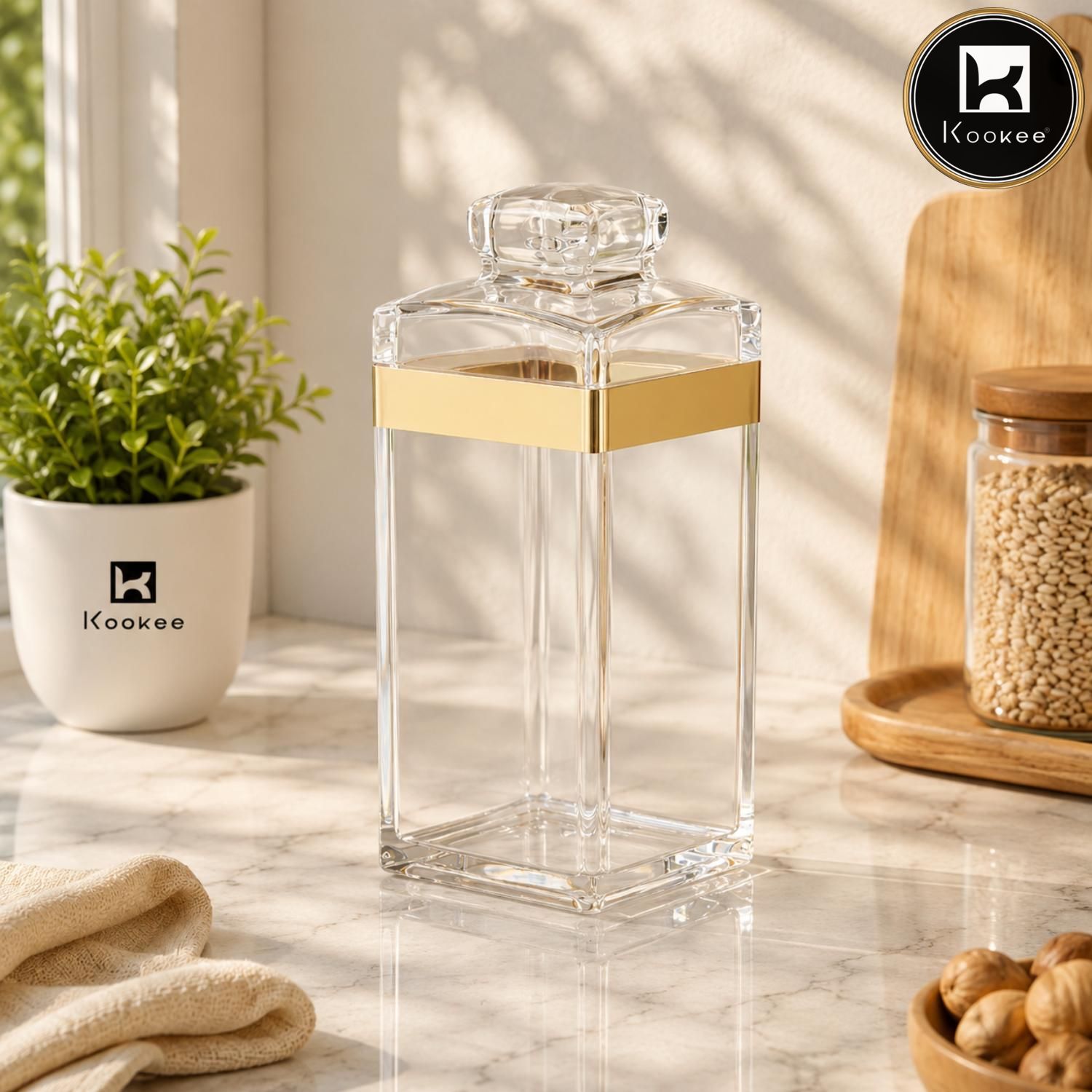 Kookee Canister Jars (Acrylic), Gold, ART11210