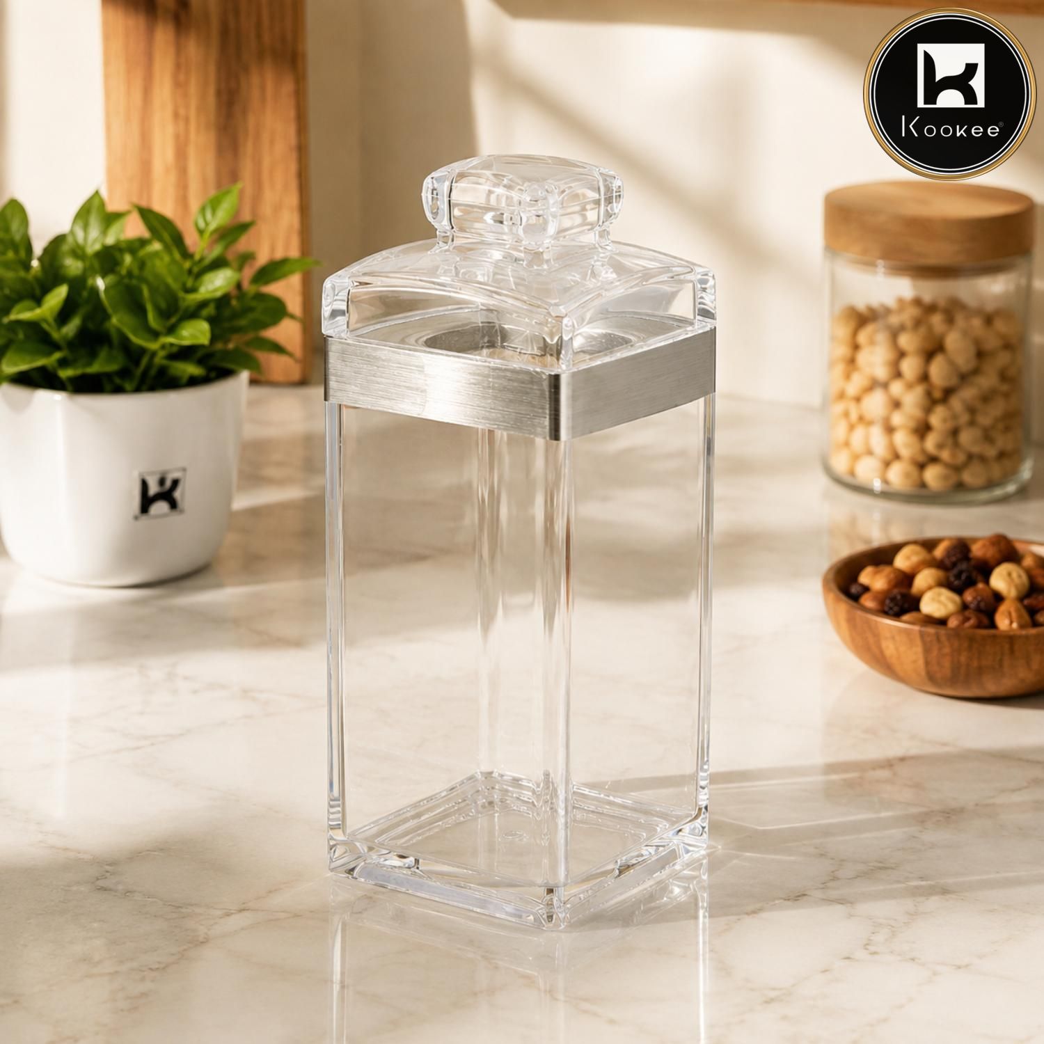 Kookee Canister Jars (Acrylic), Silver, ART11215