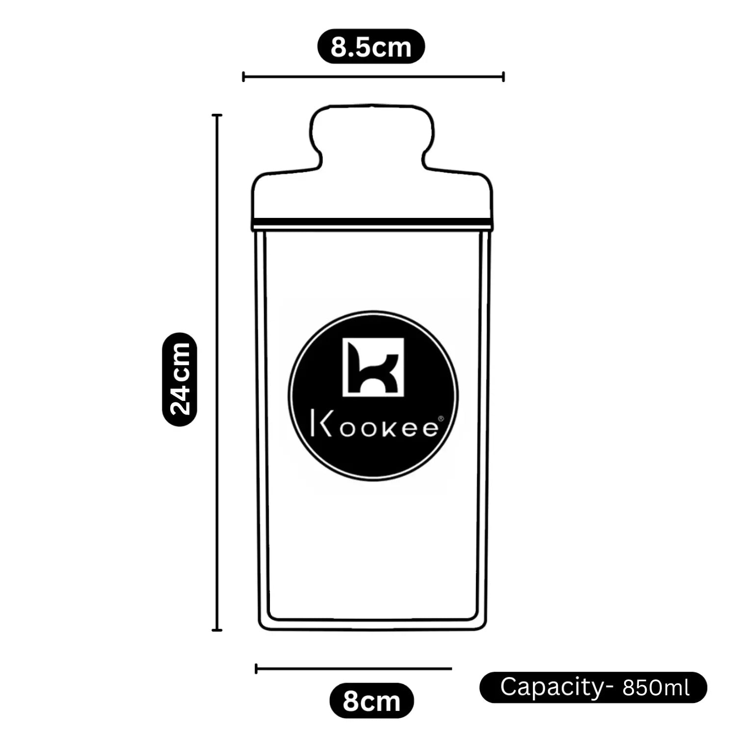 Kookee Canister Jars (Acrylic), Gold, ART11212