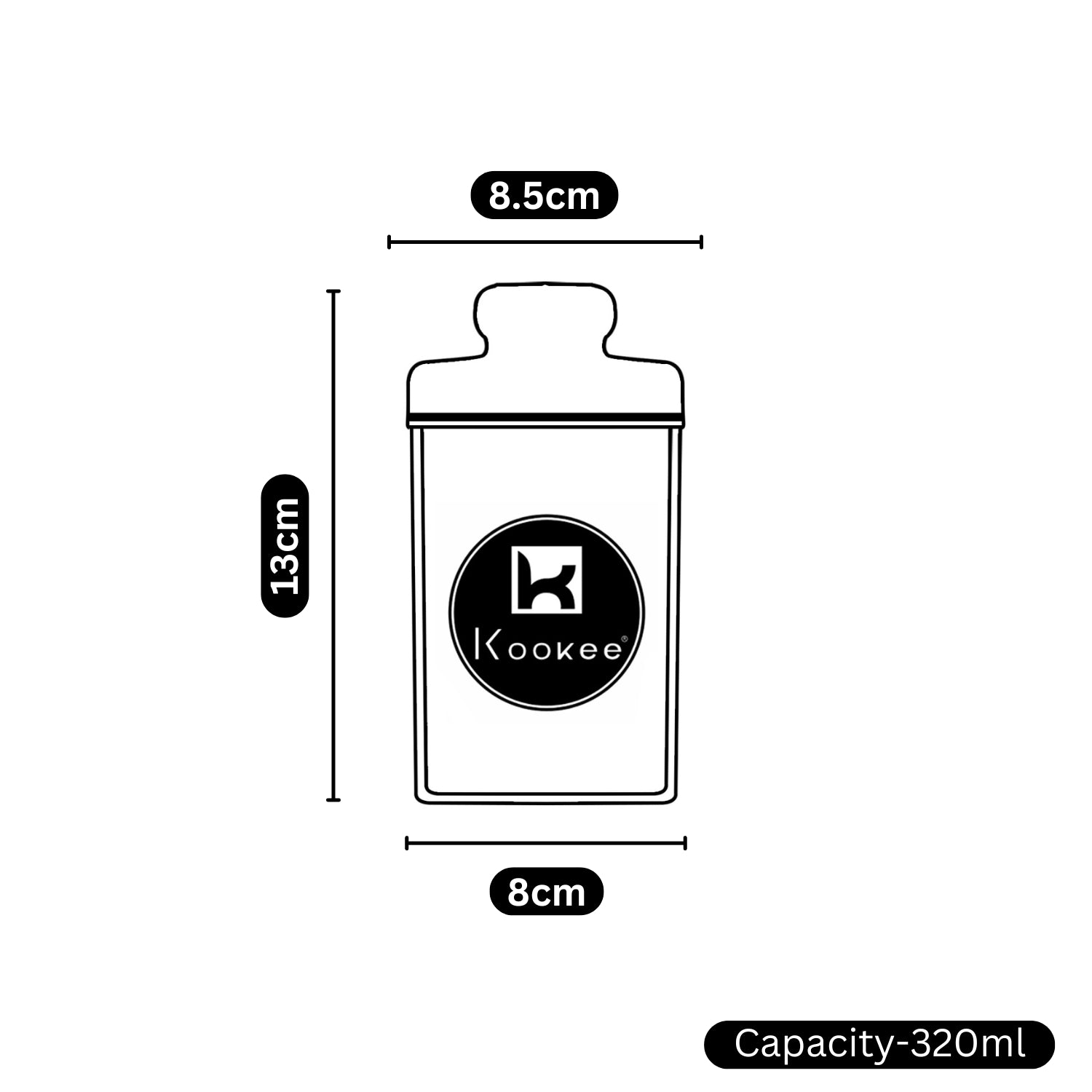 Kookee Canister Jars (Acrylic), Transparent, ART11222