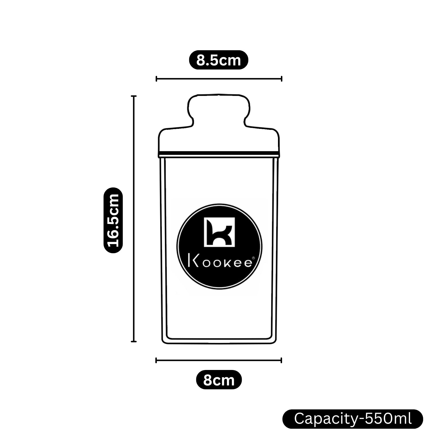Kookee Canister Jars (Acrylic), Transparent, ART11223