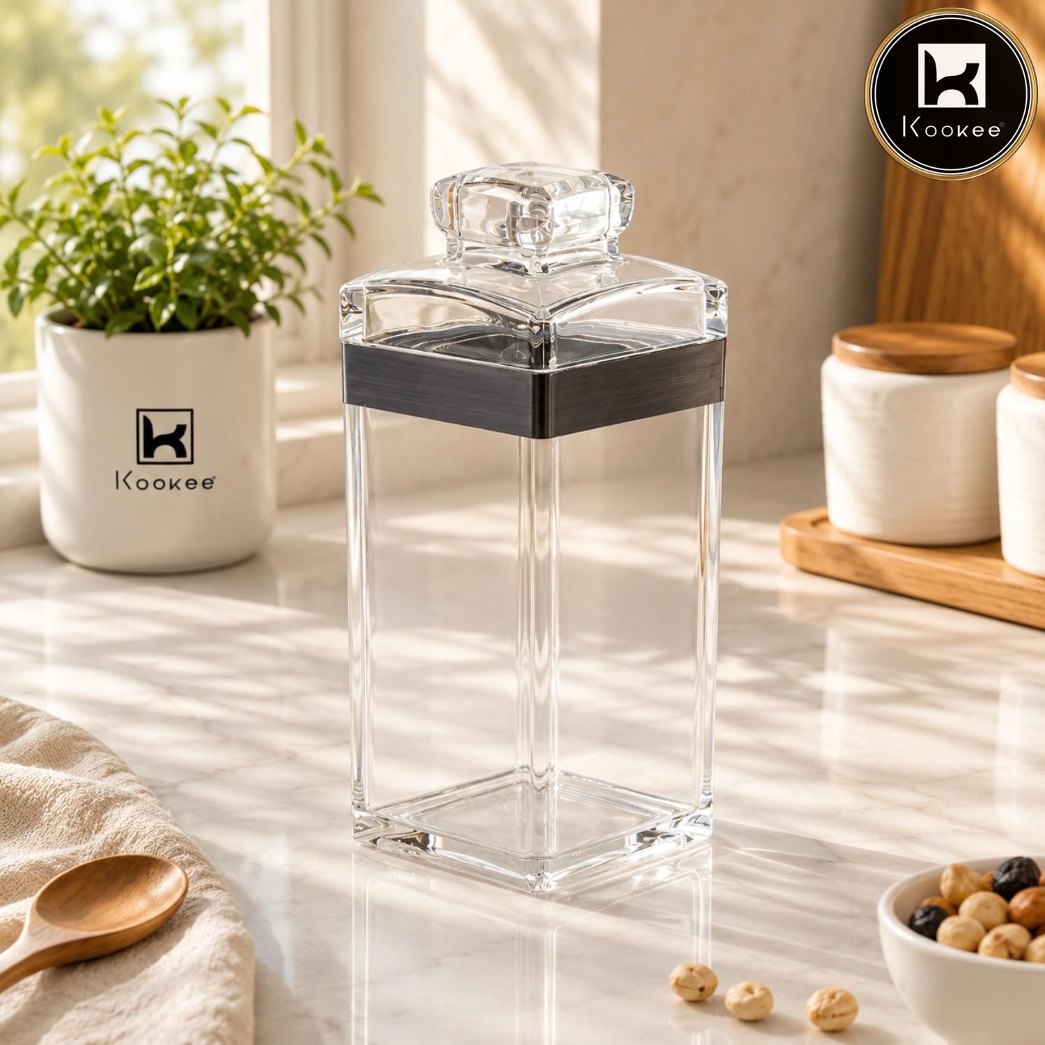 Kookee Canister Jars (Acrylic), Black, ART11219