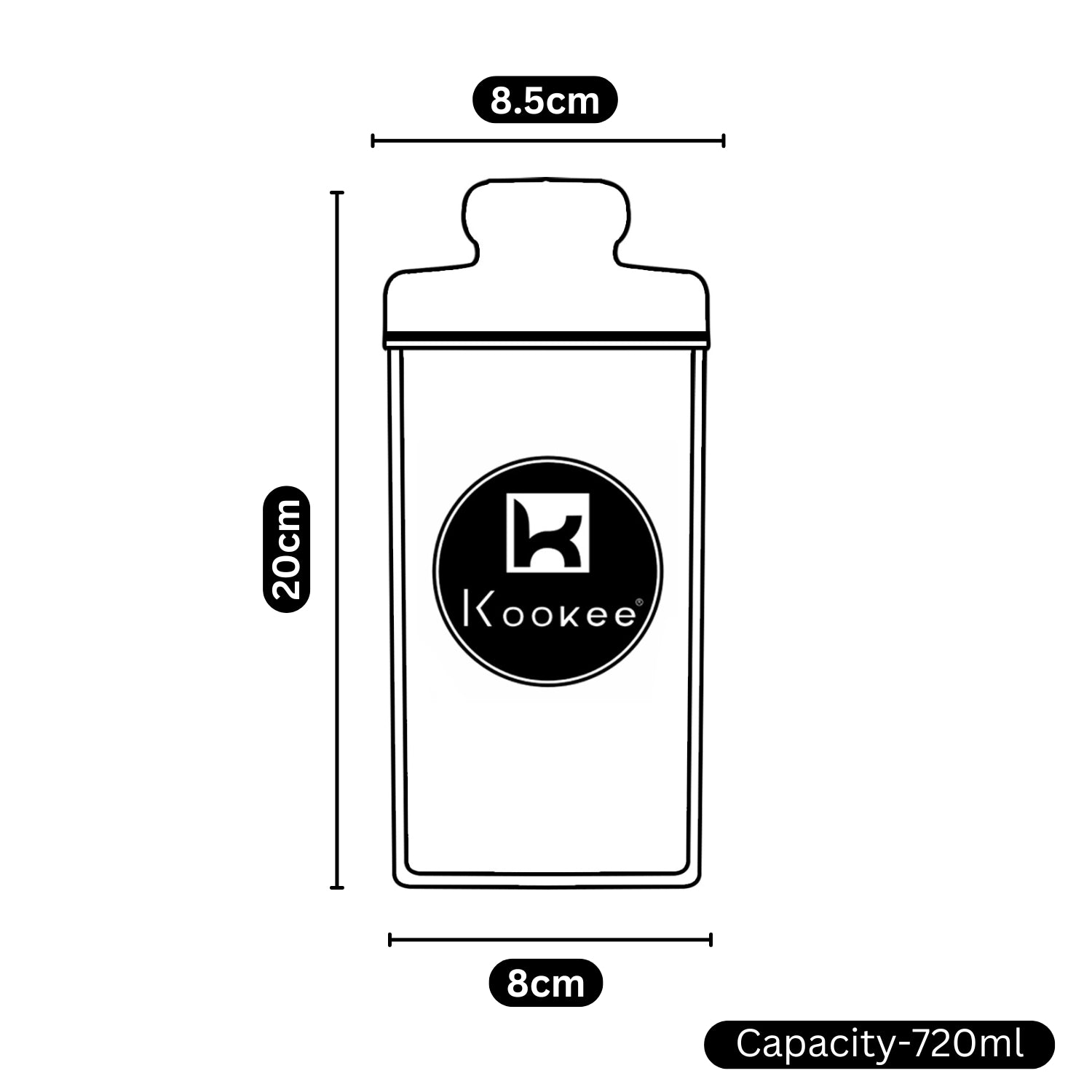 Kookee Canister Jars (Acrylic), Transparent, ART11224