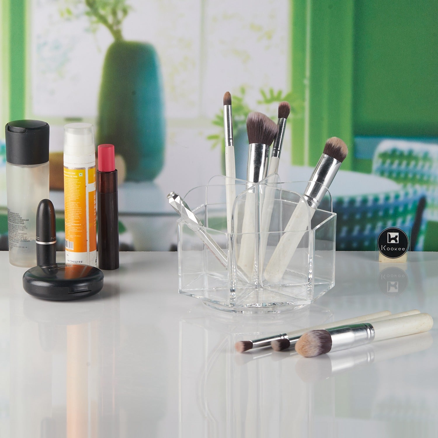 Kookee Makeup Organiser Round 360 Rotating, Spinning Skincare Cosmetic Organizer Acrylic Large (11227)