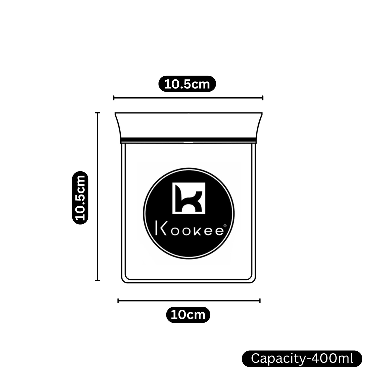 Kookee Canister Jars (Acrylic), Black, ART11244