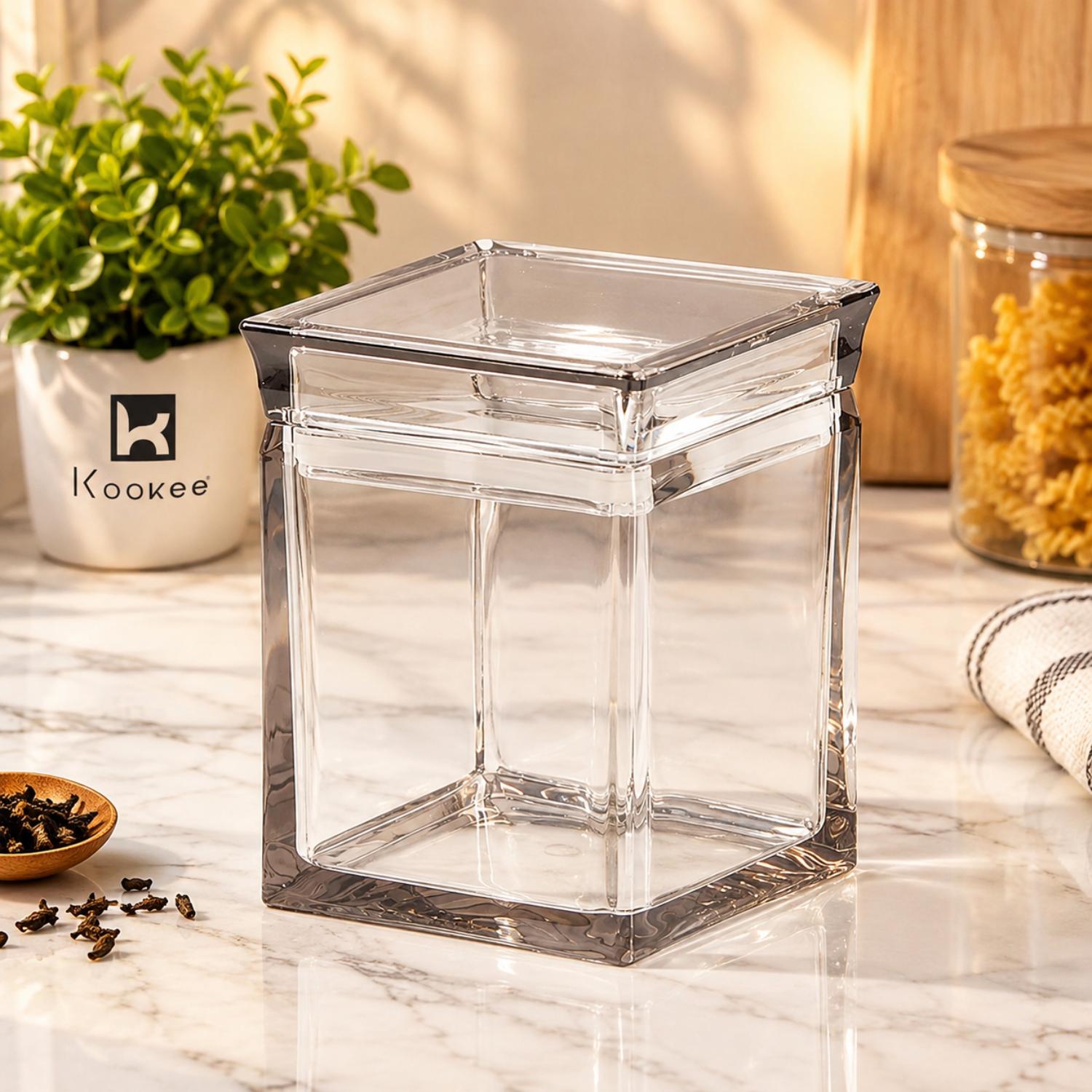 Kookee Canister Jars (Acrylic), Grey, ART11233