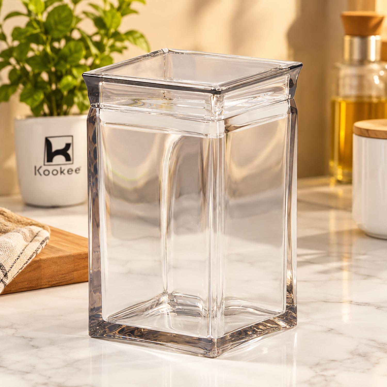 Kookee Canister Jars (Acrylic), Grey, ART11234