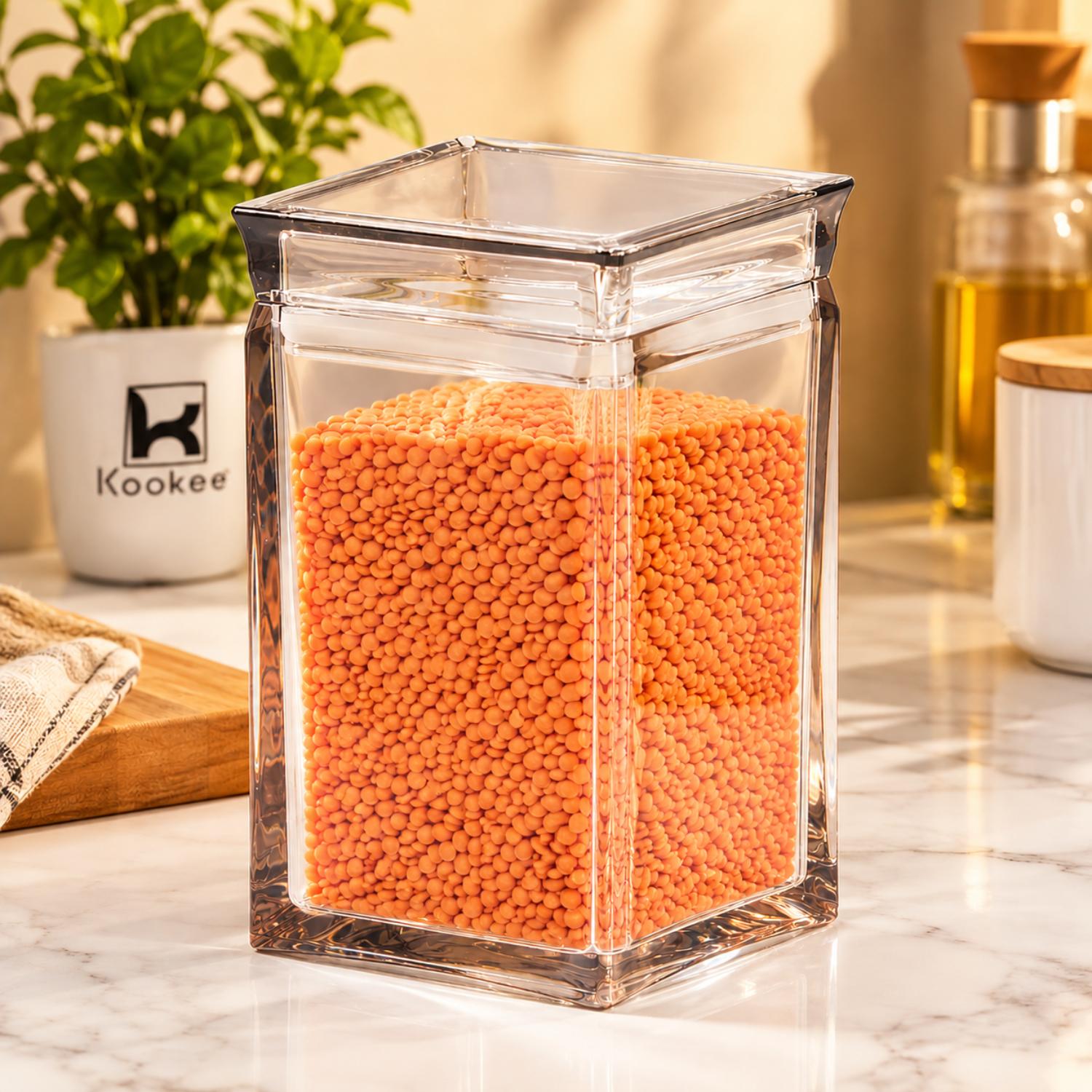 Kookee Canister Jars (Acrylic), Grey, ART11234