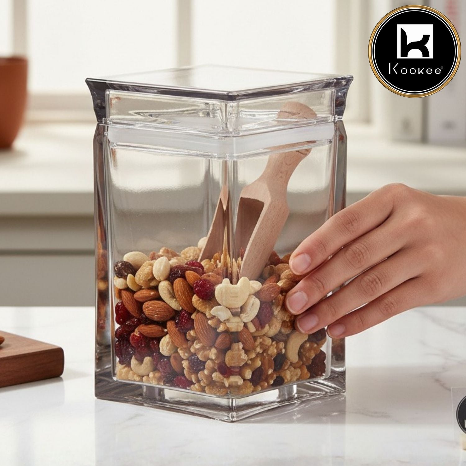 Kookee Canister Jars (Acrylic), Grey, ART11234