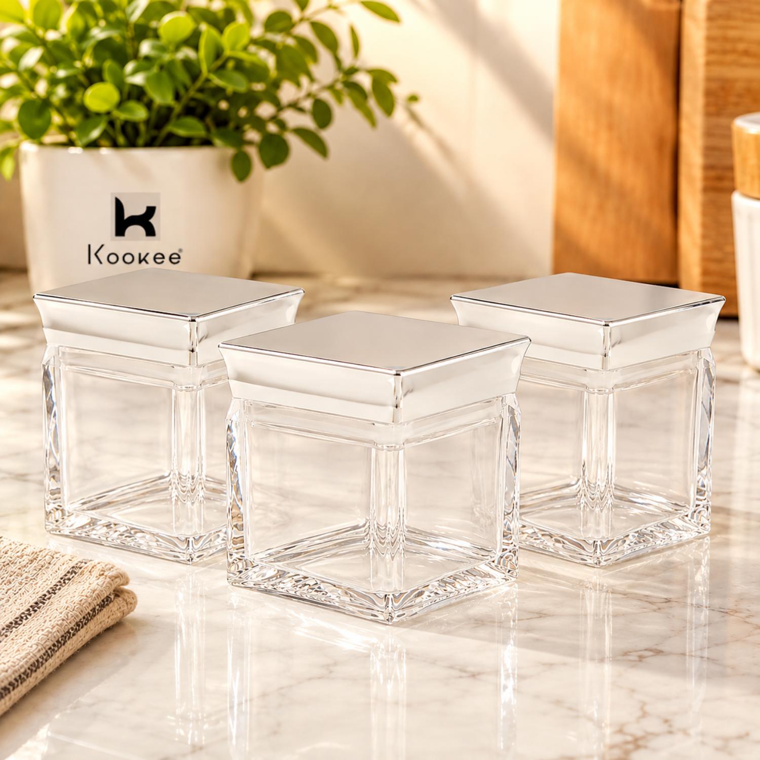 Kookee Canister Jars (Acrylic), Silver, ART11236