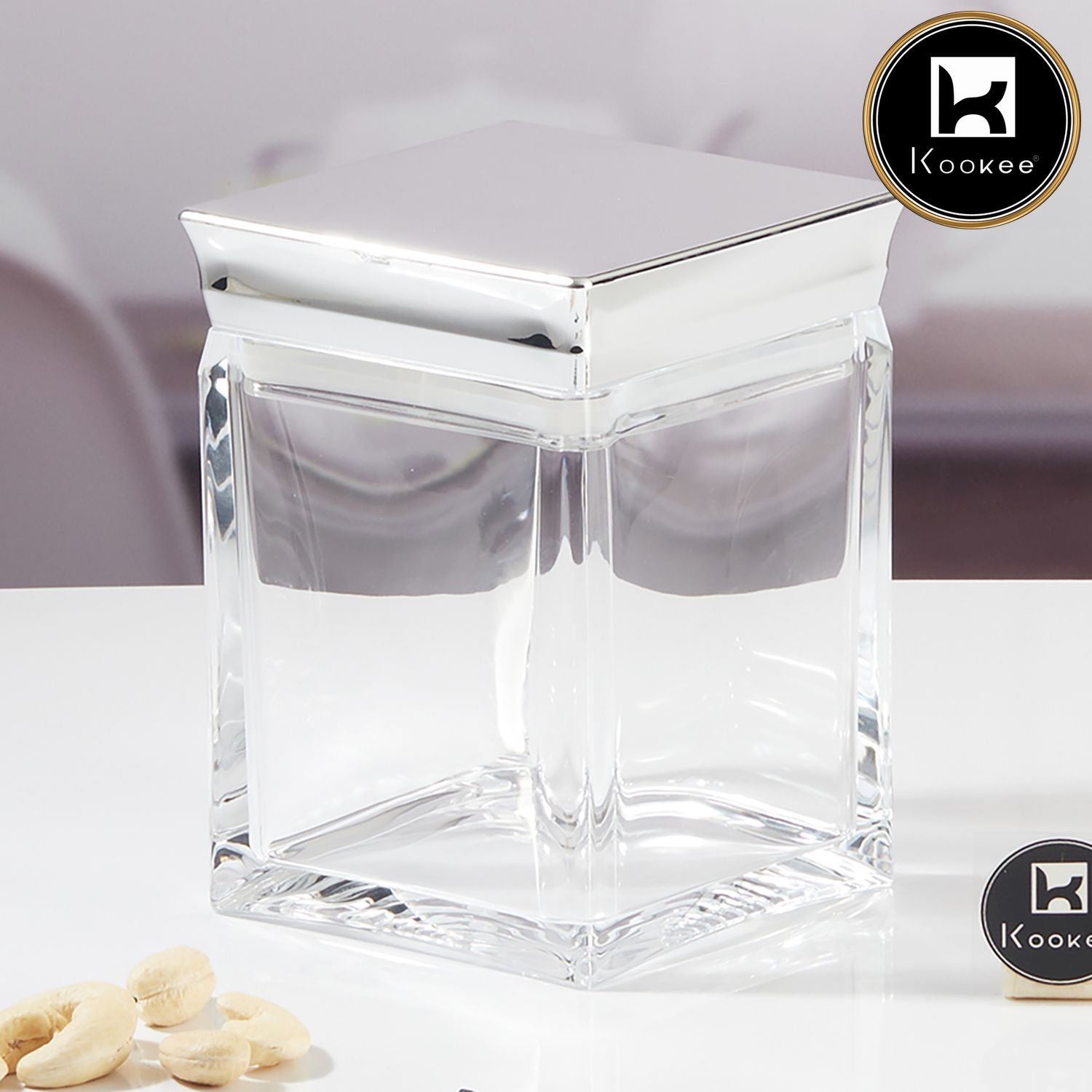 Kookee Canister Jars (Acrylic), Silver, ART11237