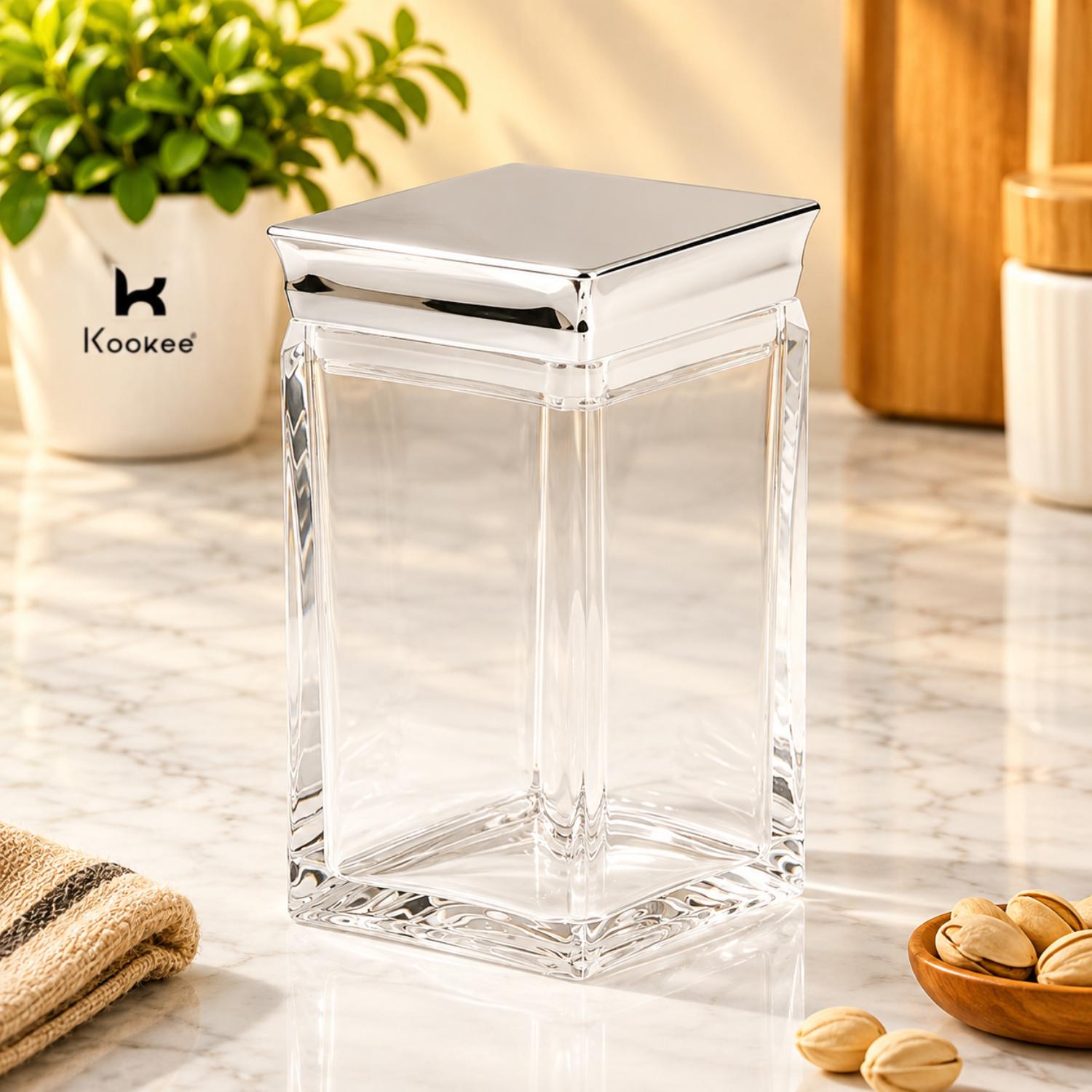 Kookee Canister Jars (Acrylic), Silver, ART11238