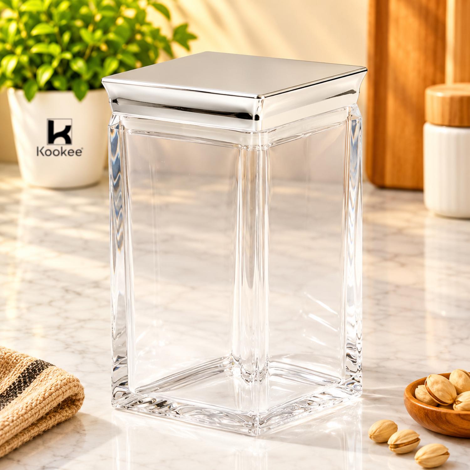 Kookee Canister Jars (Acrylic), Silver, ART11239