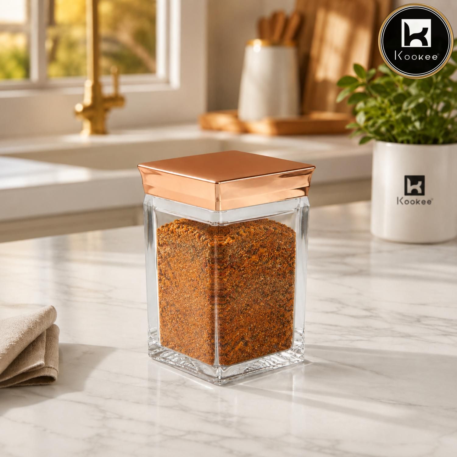 Kookee Canister Jars (Acrylic), Rose Gold, ART11240