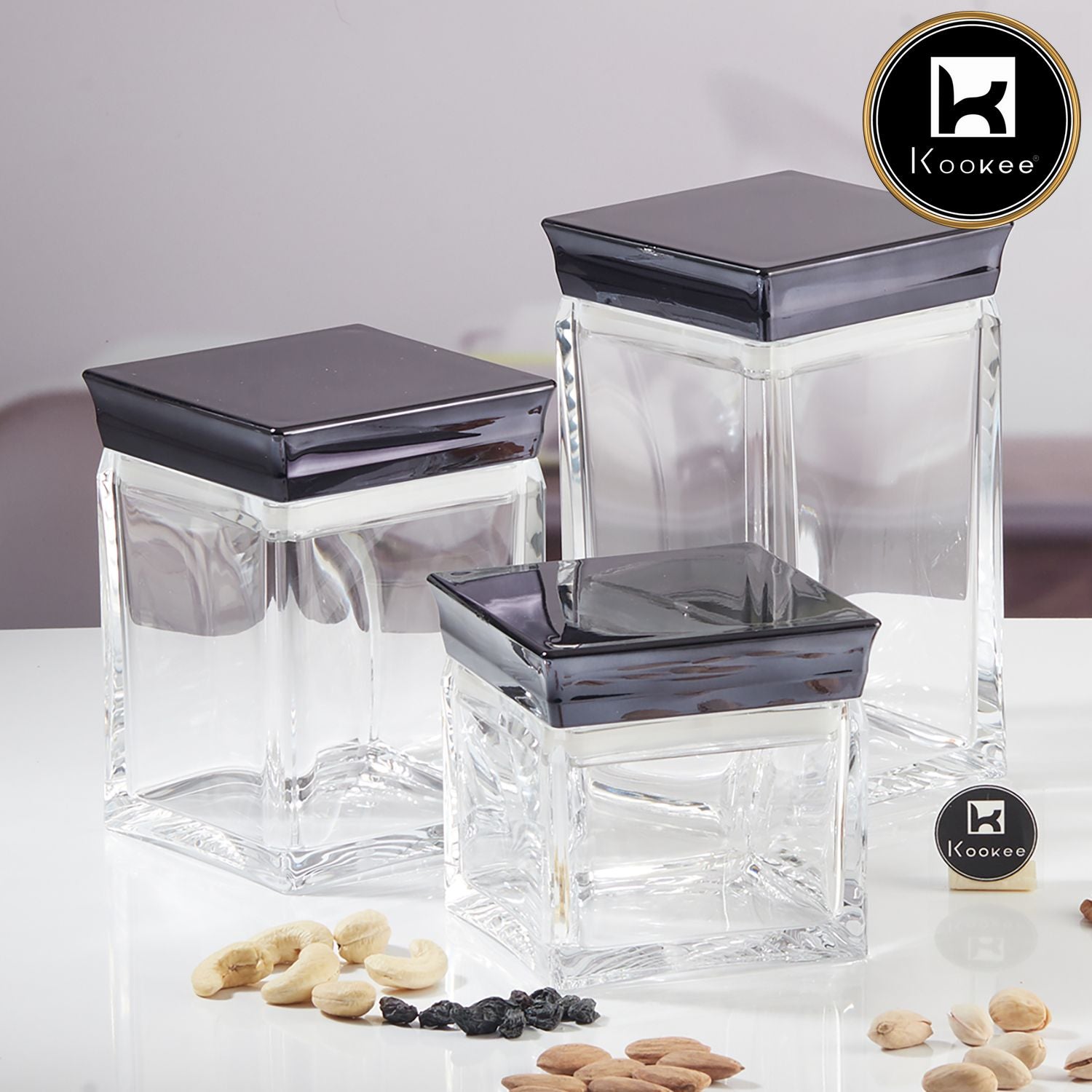 Kookee Canister Jars (Acrylic), Black, ART11244